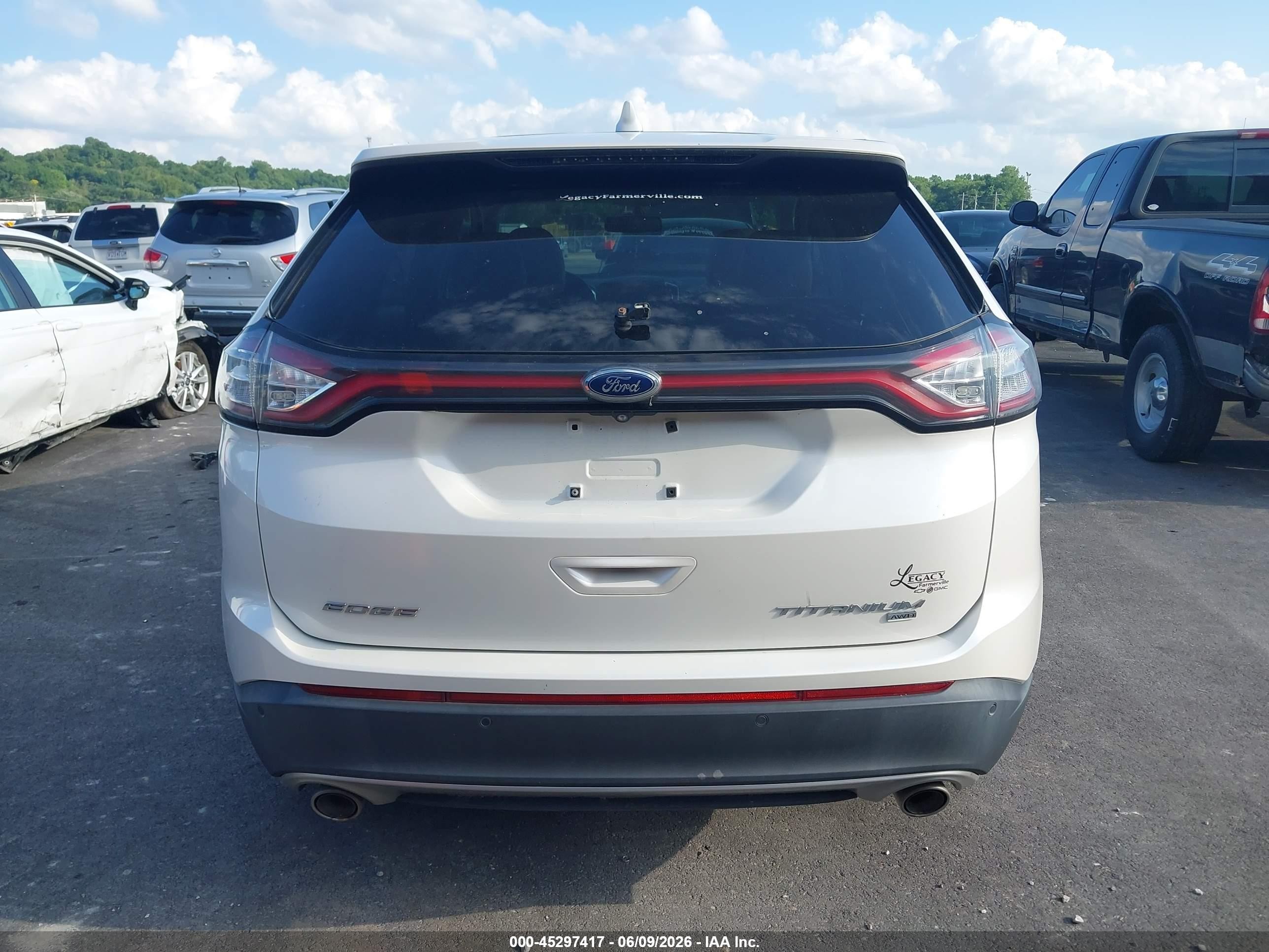 2015 Ford Edge Titanium White vin: 2FMTK4K80FBC19044