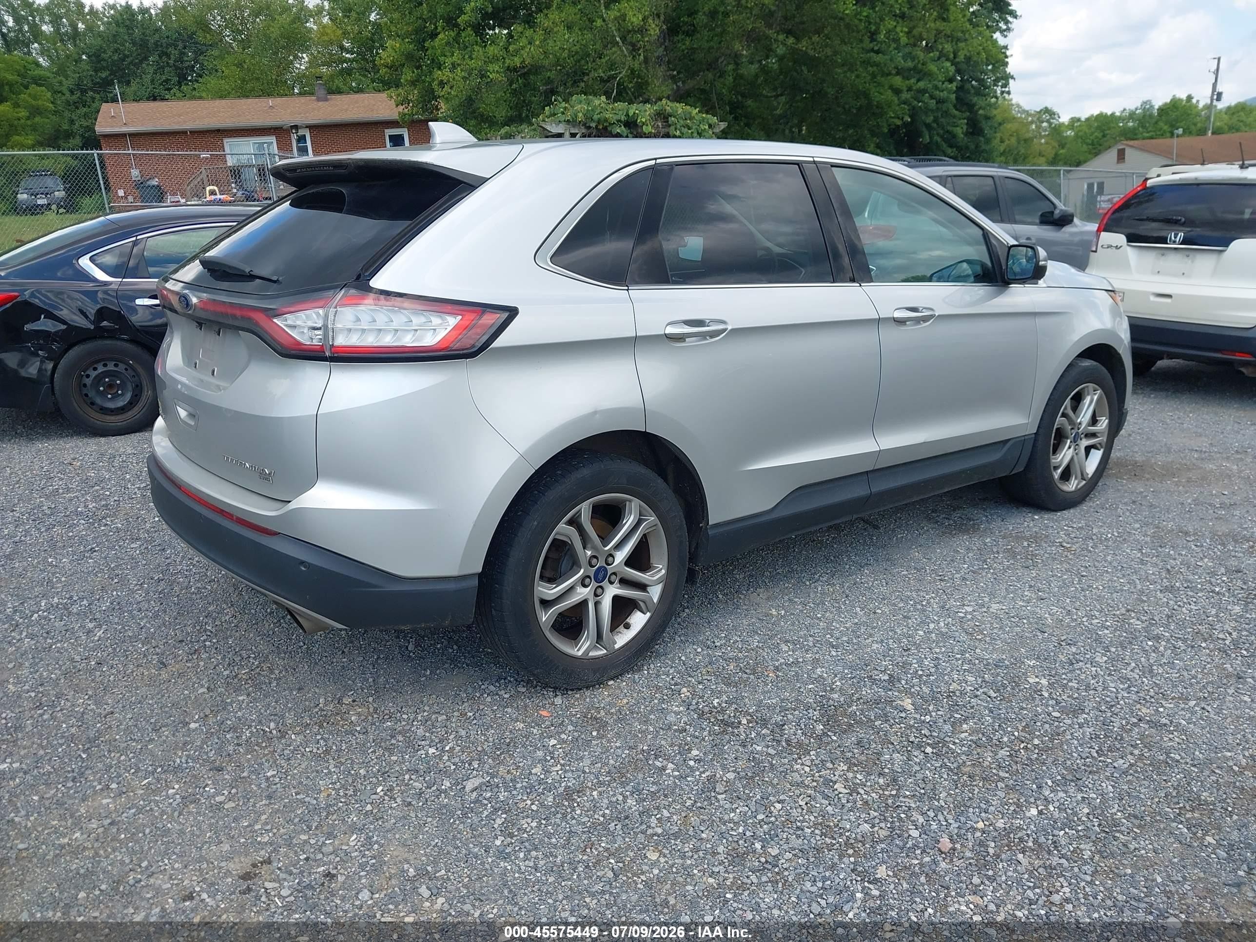 2015 Ford Edge Titanium Серебряный vin: 2FMTK4K81FBB52339