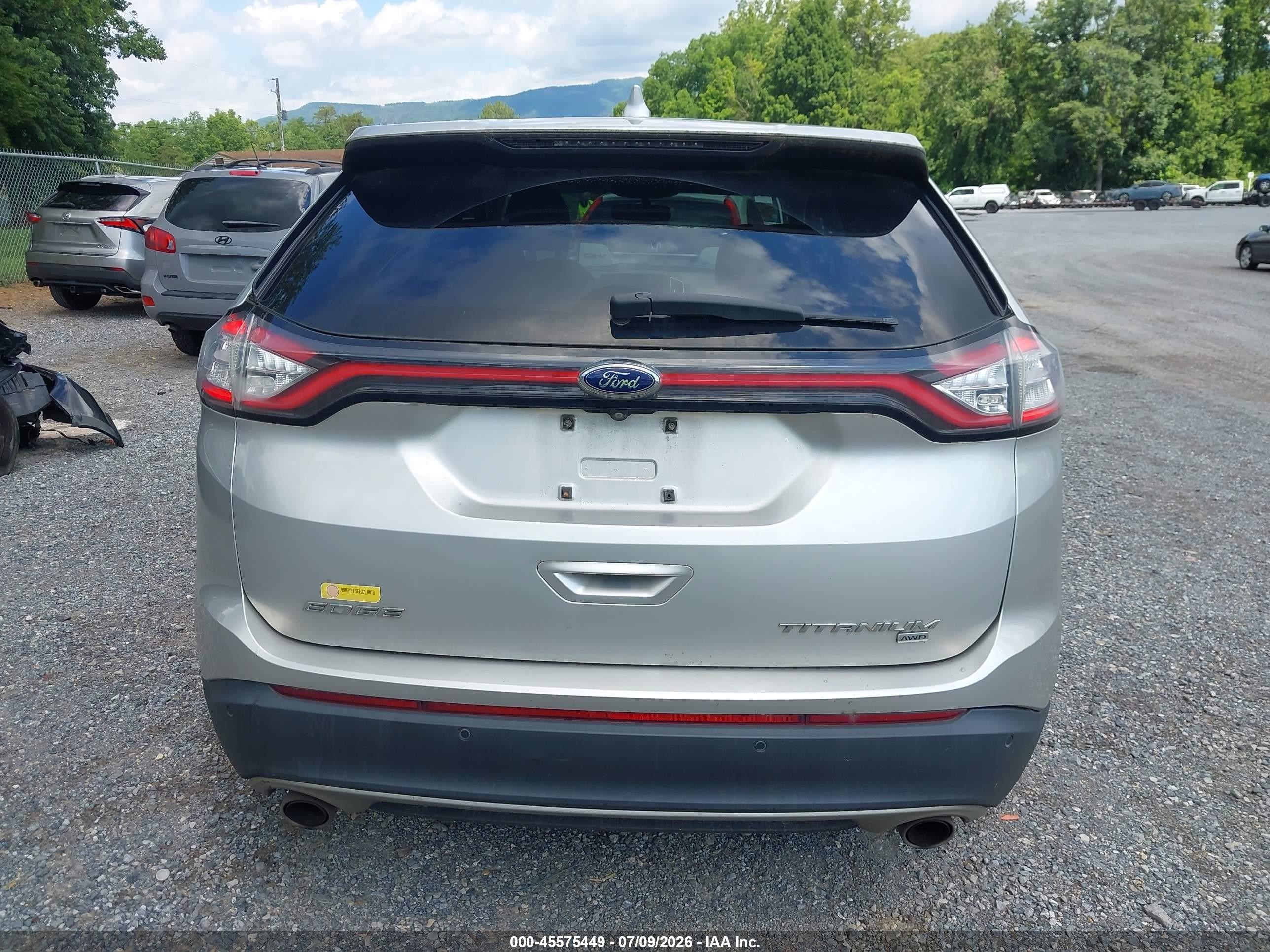 2015 Ford Edge Titanium Серебряный vin: 2FMTK4K81FBB52339