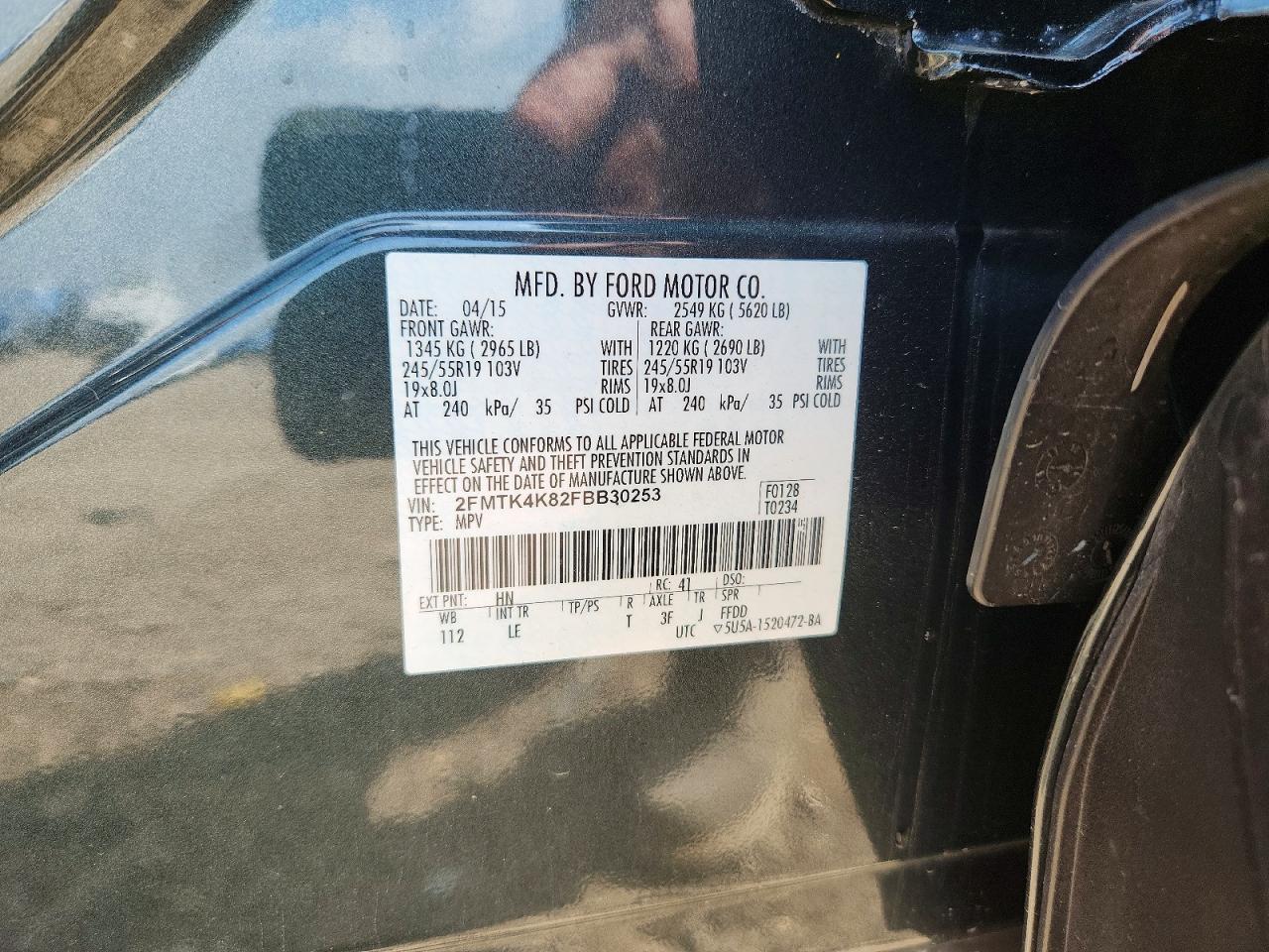 2015 Ford Edge Titanium Green vin: 2FMTK4K82FBB30253