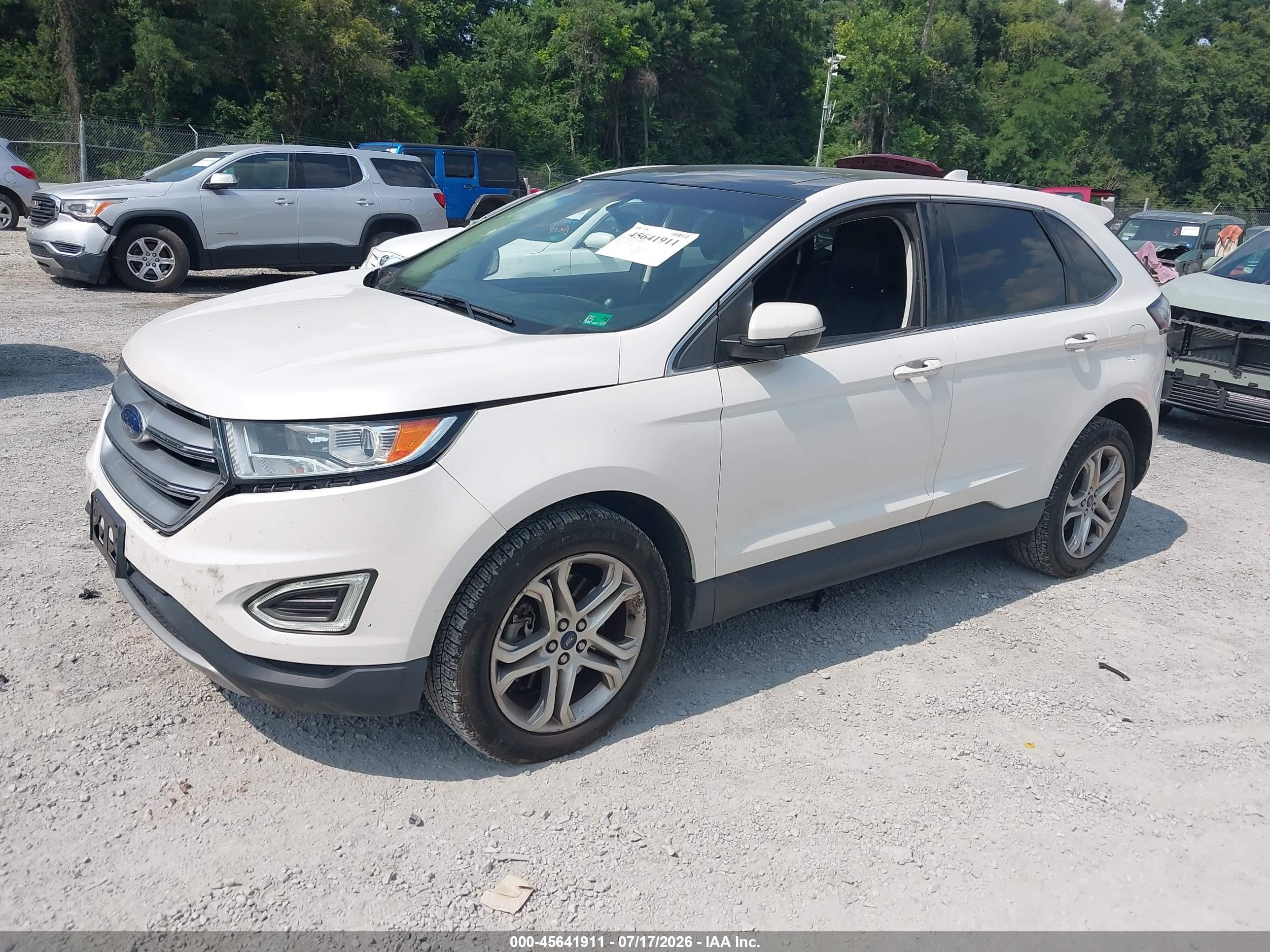 2015 Ford Edge Titanium White vin: 2FMTK4K86FBB41577