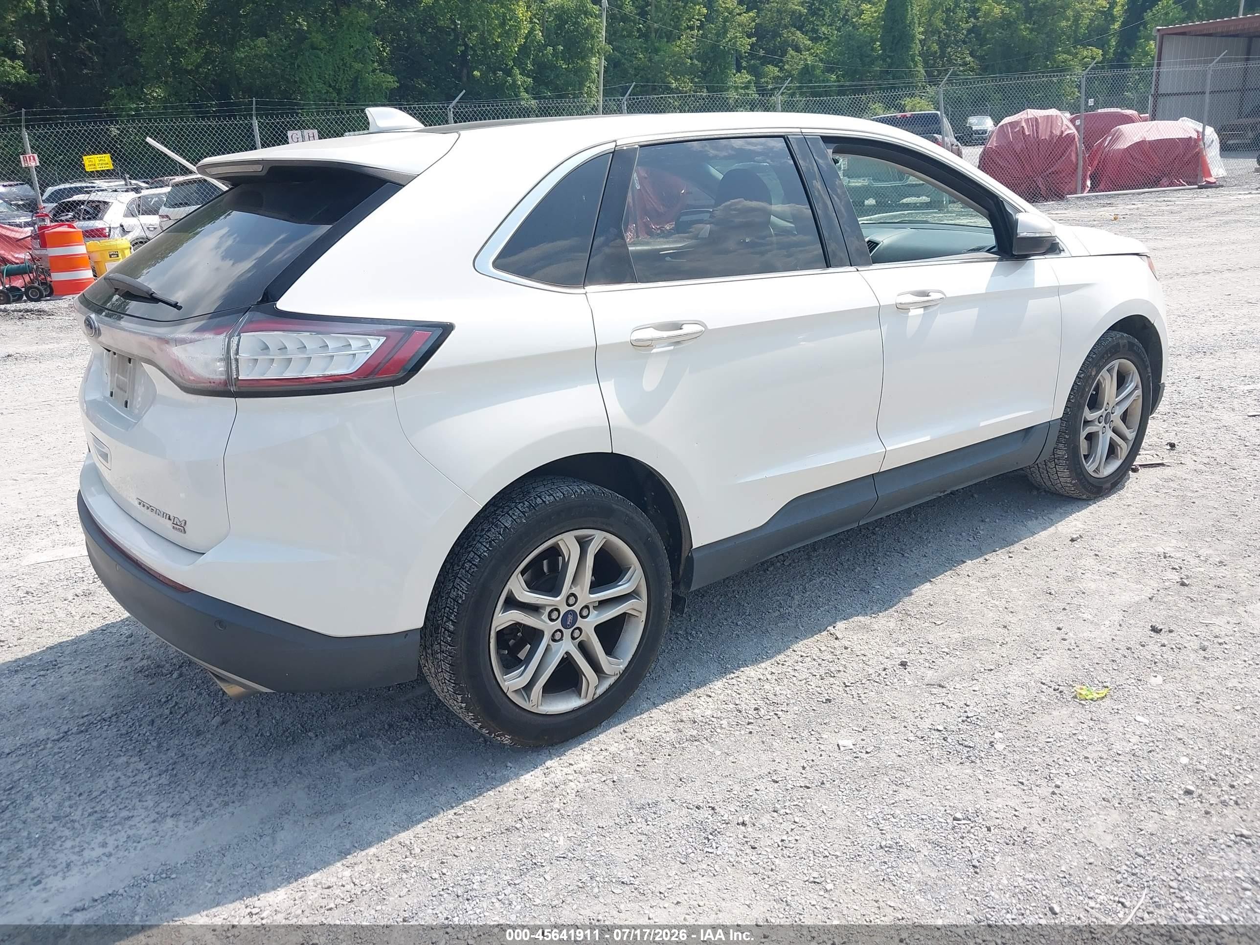 2015 Ford Edge Titanium White vin: 2FMTK4K86FBB41577