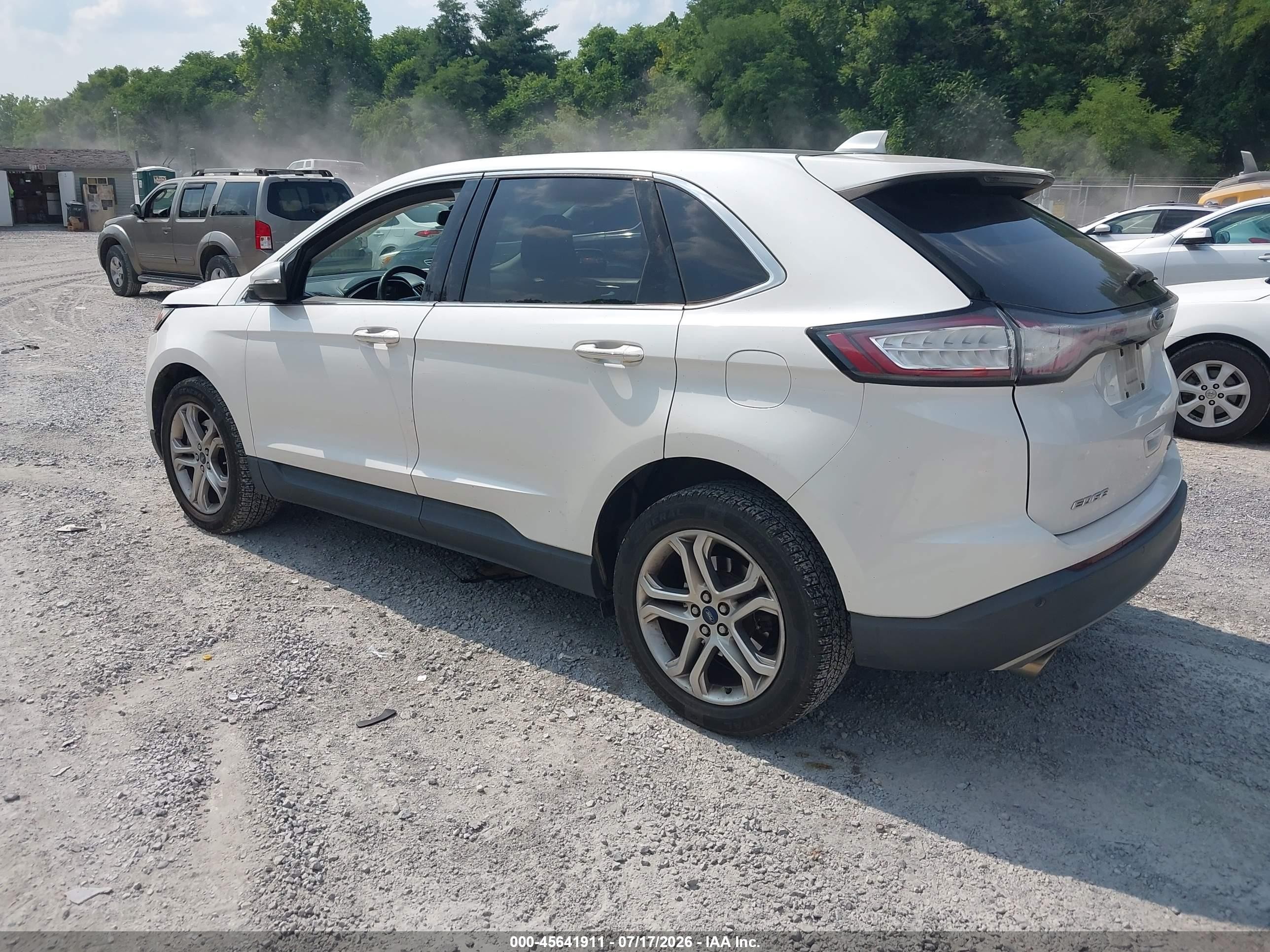 2015 Ford Edge Titanium White vin: 2FMTK4K86FBB41577