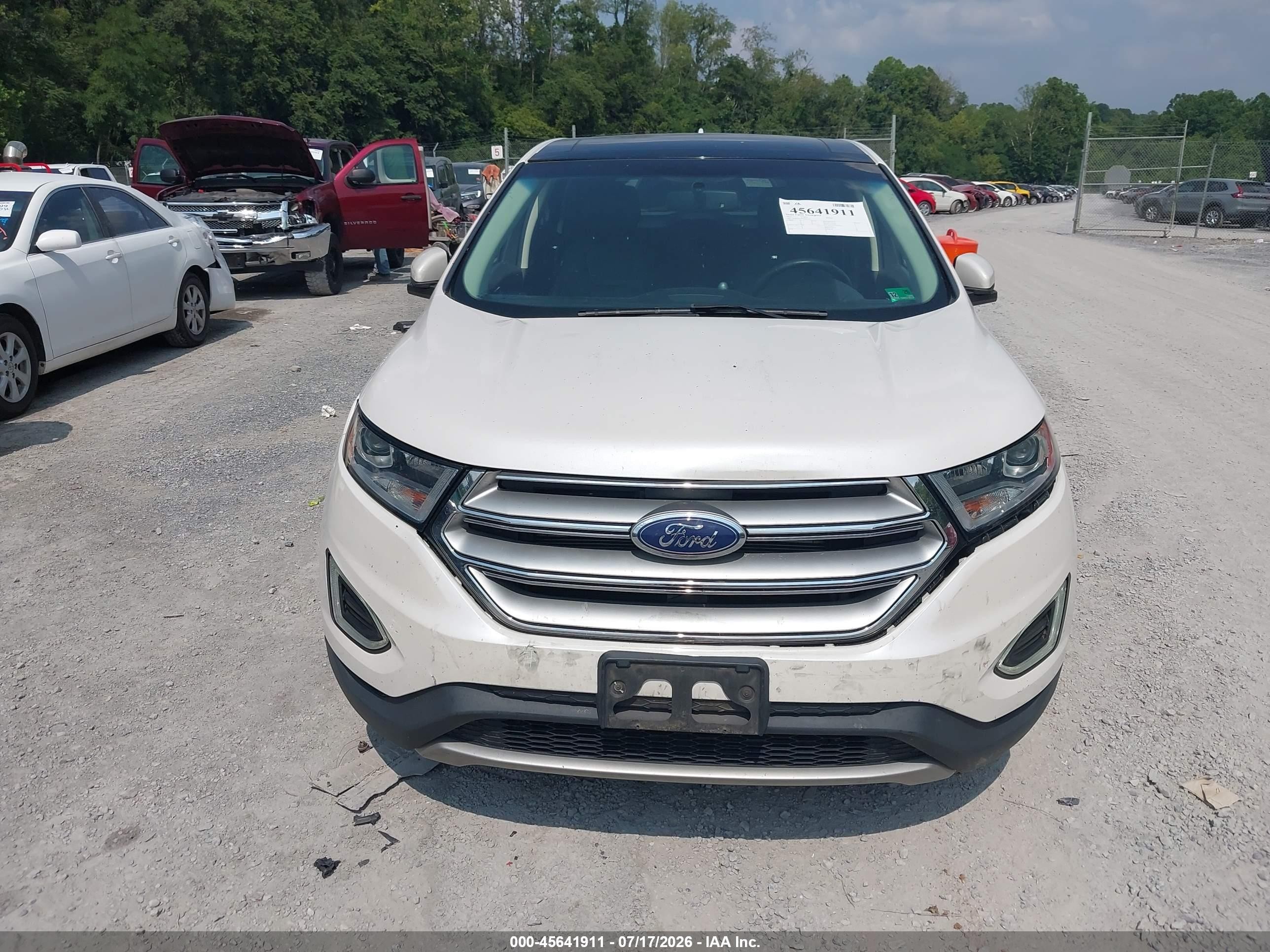 2015 Ford Edge Titanium White vin: 2FMTK4K86FBB41577