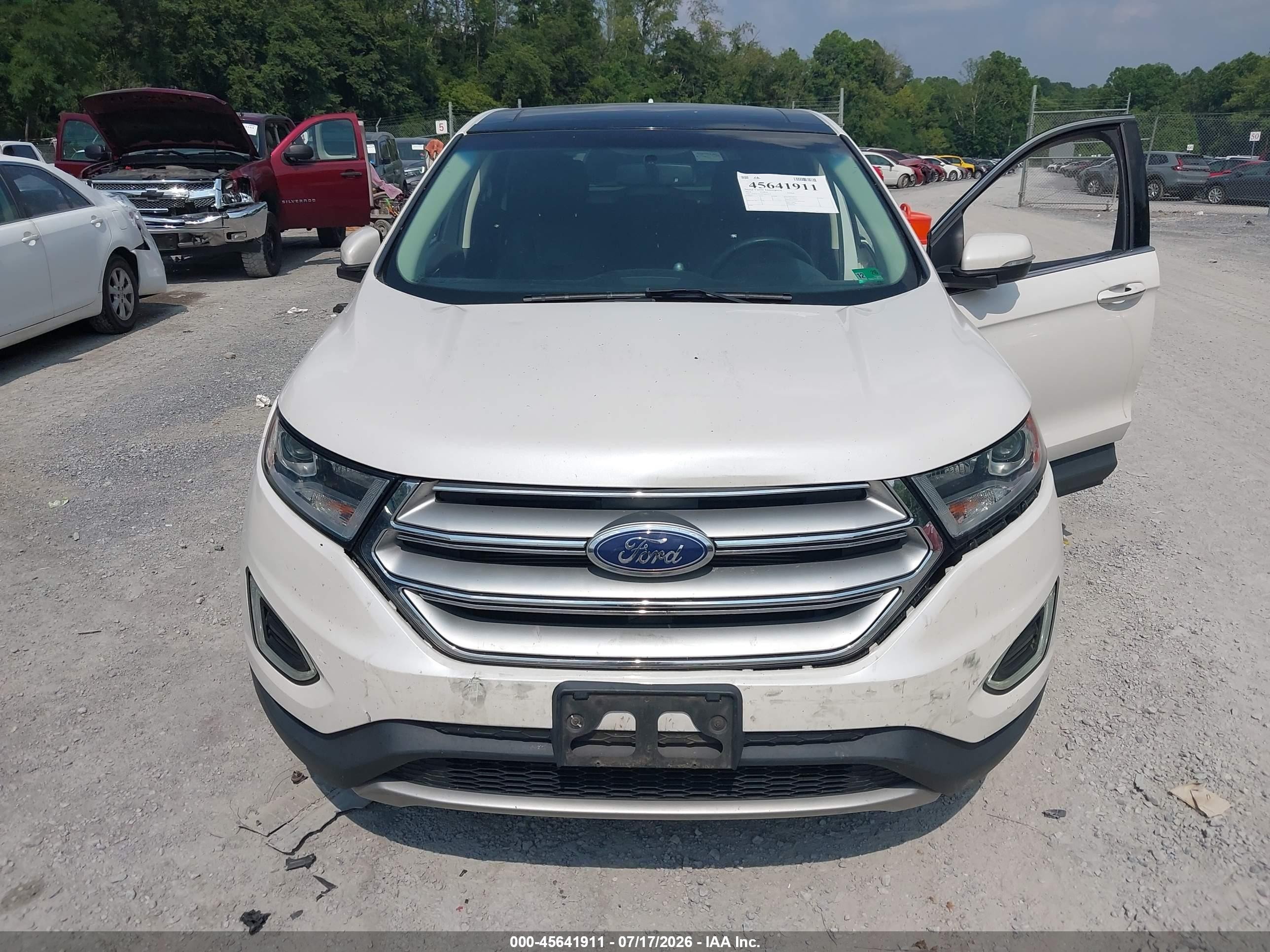 2015 Ford Edge Titanium White vin: 2FMTK4K86FBB41577