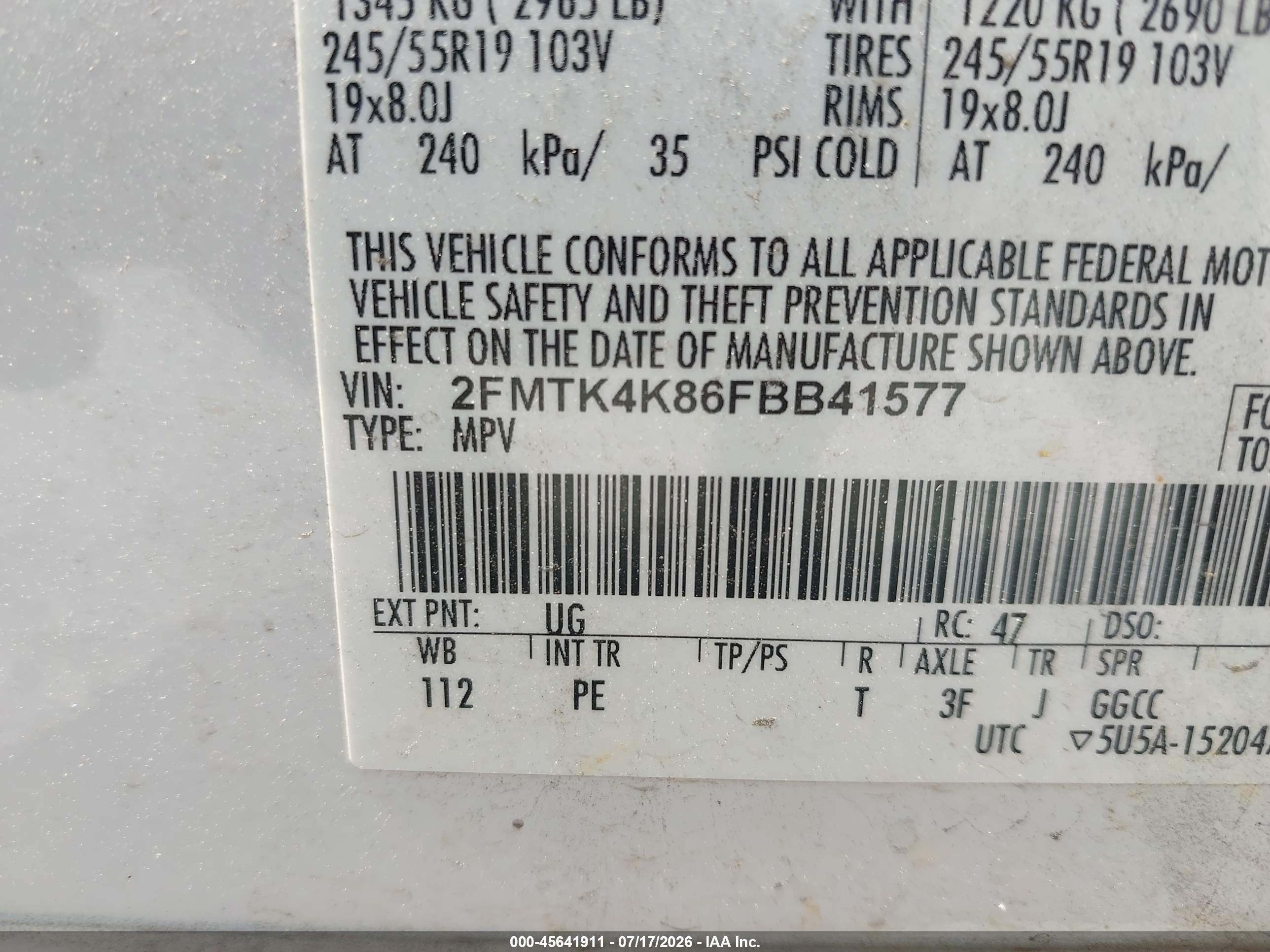 2015 Ford Edge Titanium White vin: 2FMTK4K86FBB41577