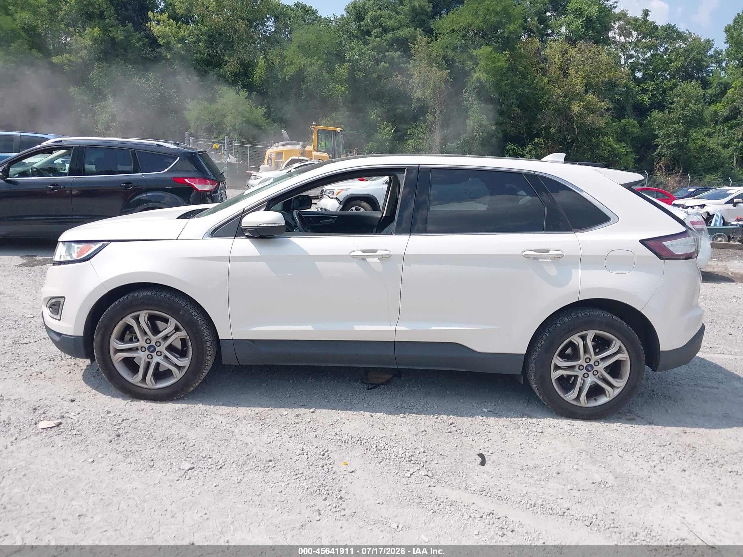 2015 Ford Edge Titanium White vin: 2FMTK4K86FBB41577