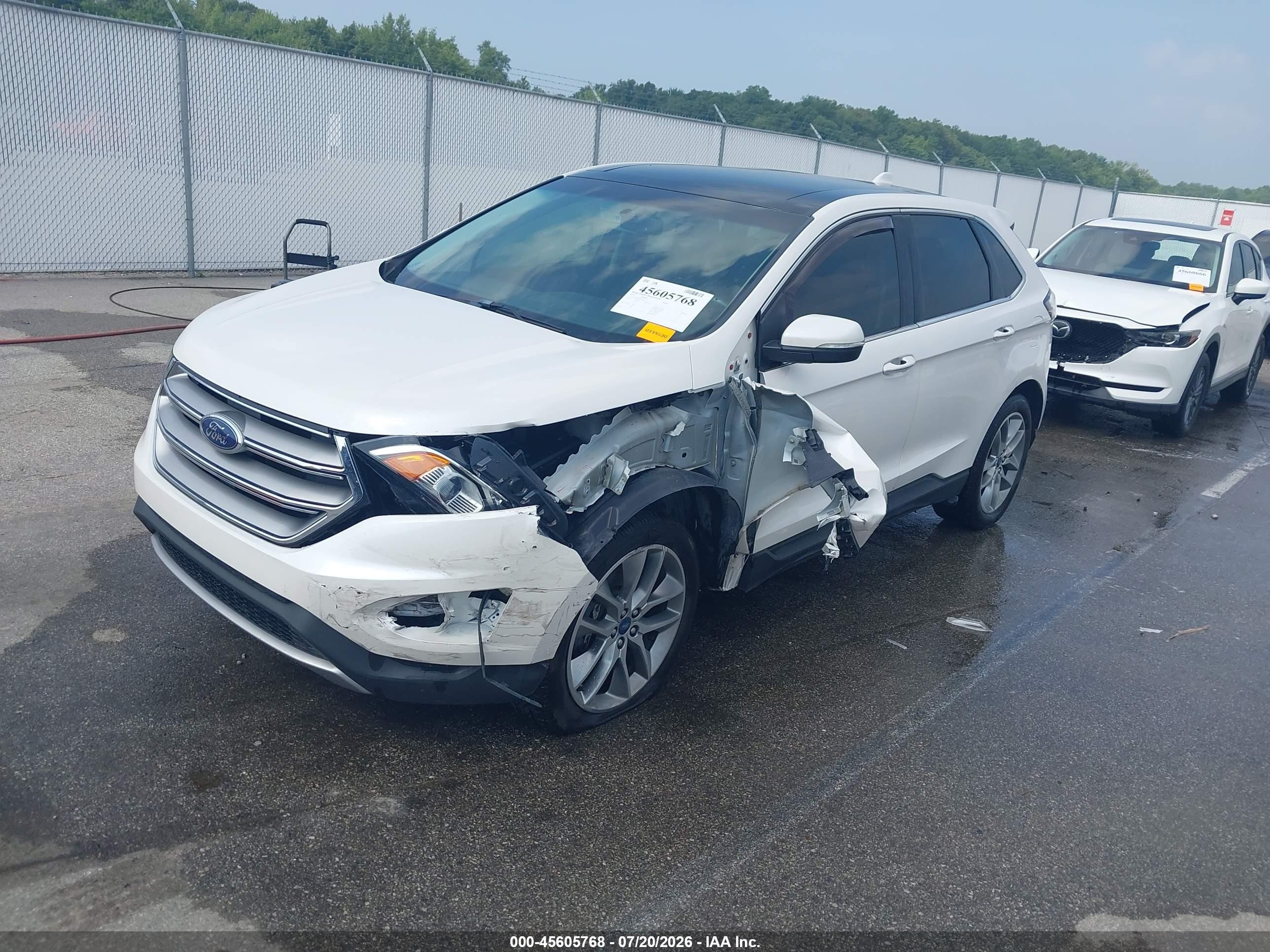 2015 Ford Edge Titanium White vin: 2FMTK4K86FBB91220