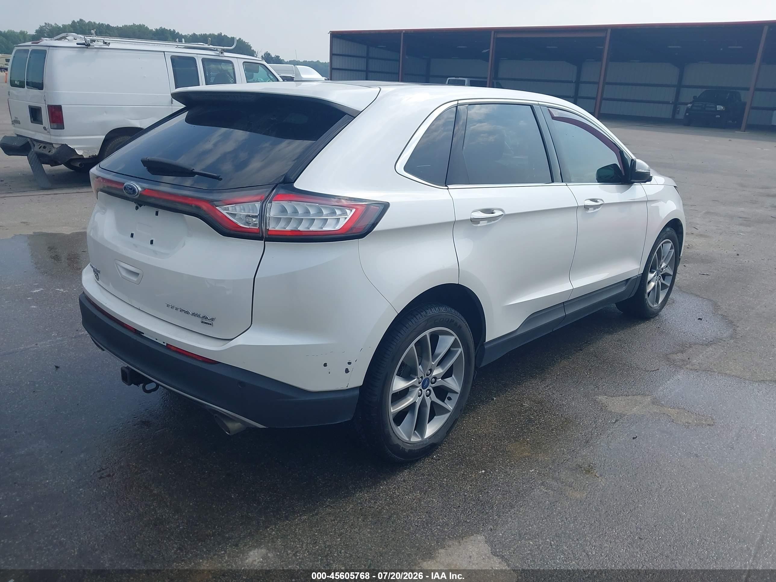 2015 Ford Edge Titanium White vin: 2FMTK4K86FBB91220