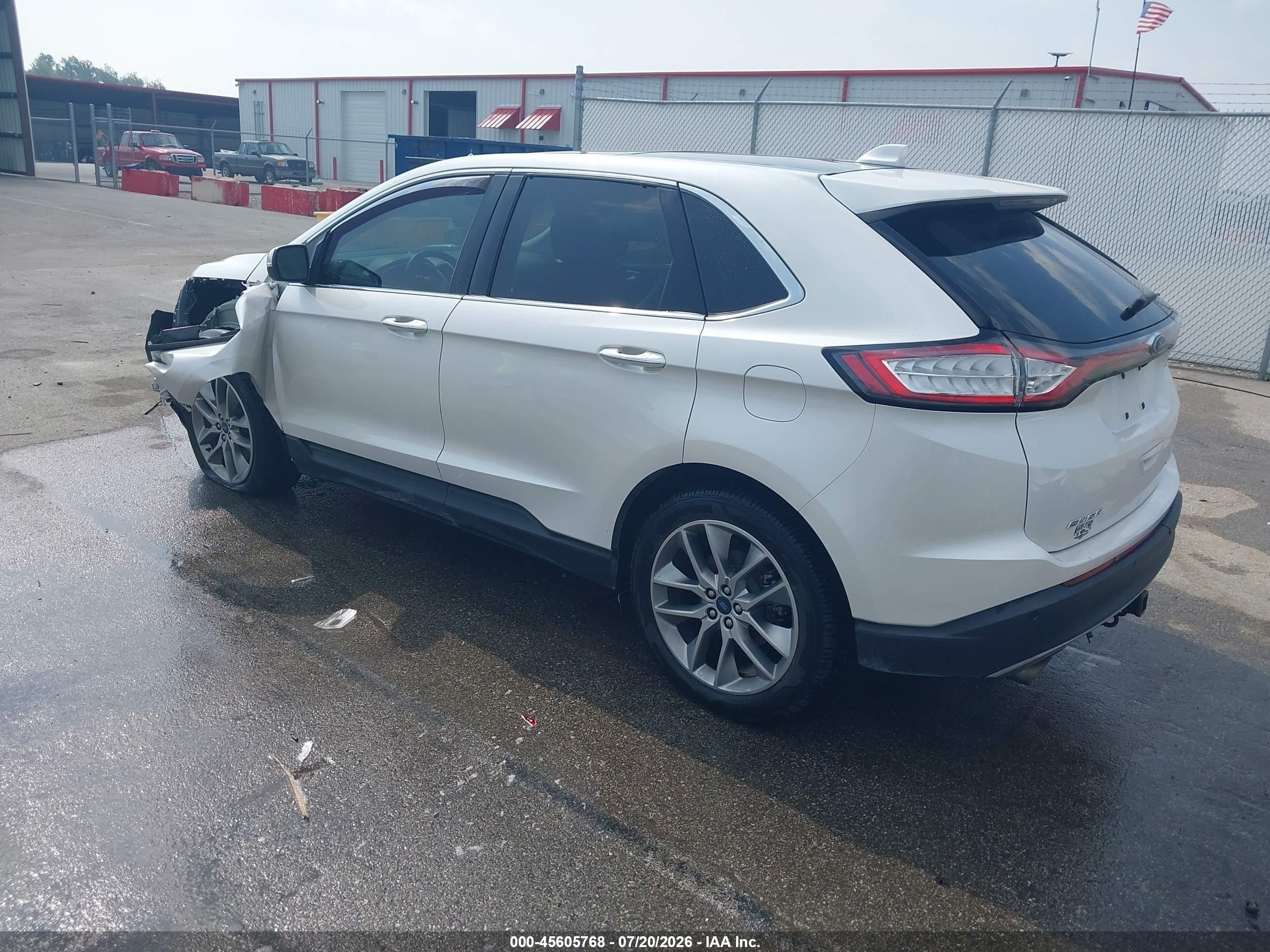 2015 Ford Edge Titanium White vin: 2FMTK4K86FBB91220
