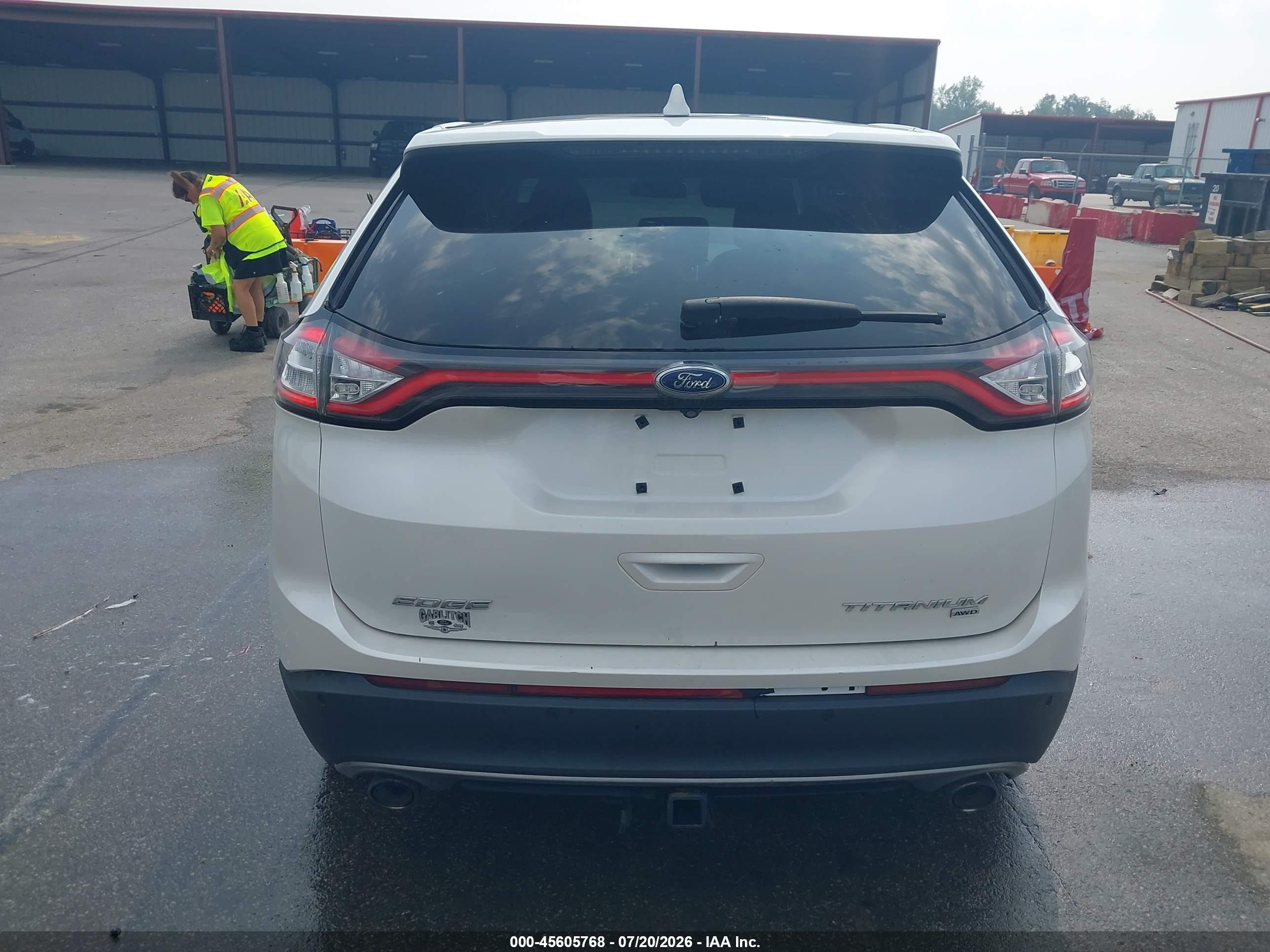 2015 Ford Edge Titanium White vin: 2FMTK4K86FBB91220
