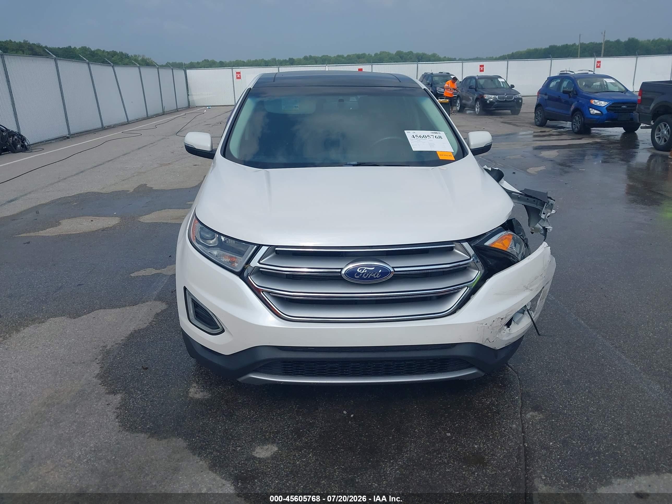 2015 Ford Edge Titanium White vin: 2FMTK4K86FBB91220