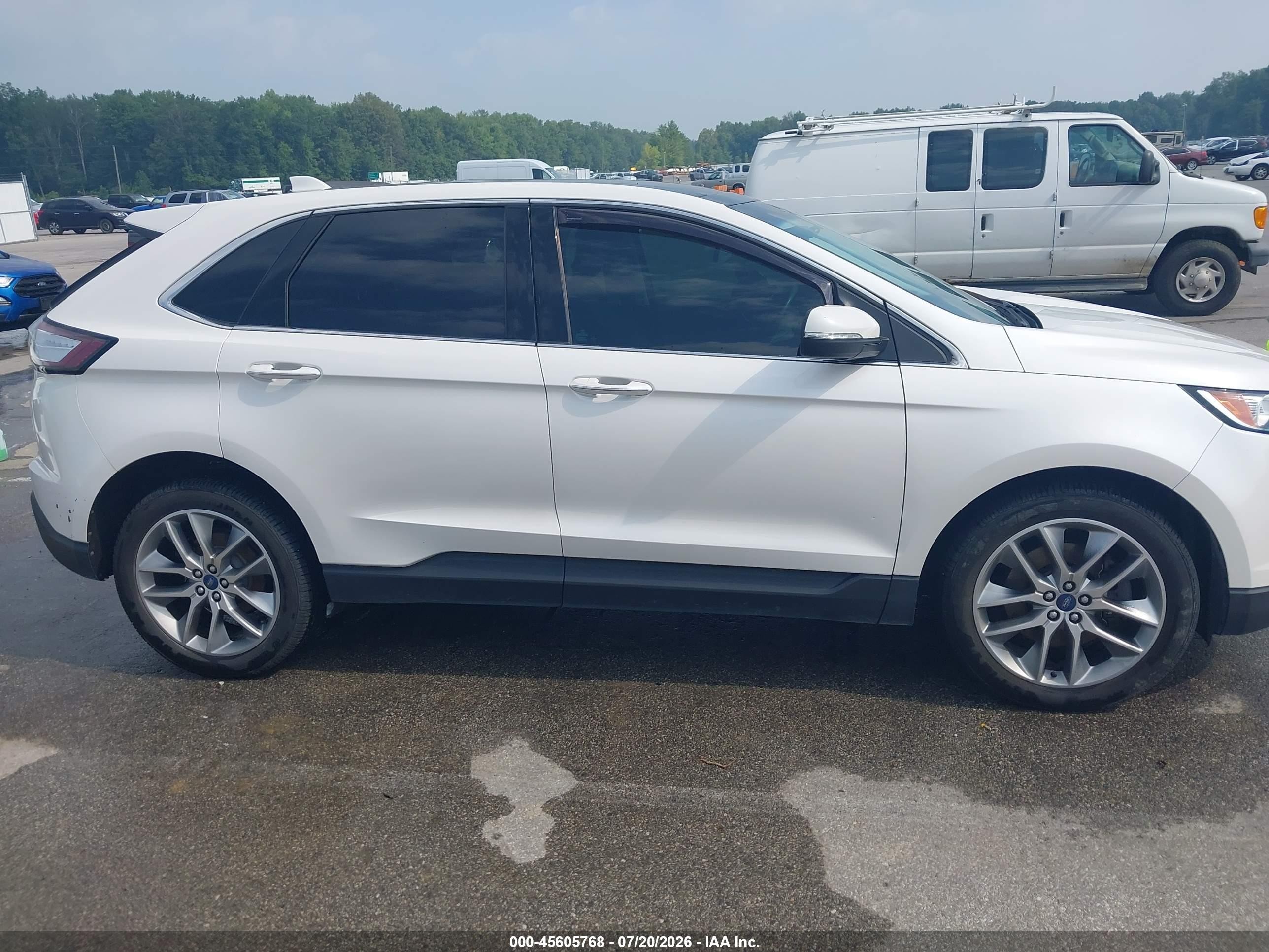2015 Ford Edge Titanium White vin: 2FMTK4K86FBB91220