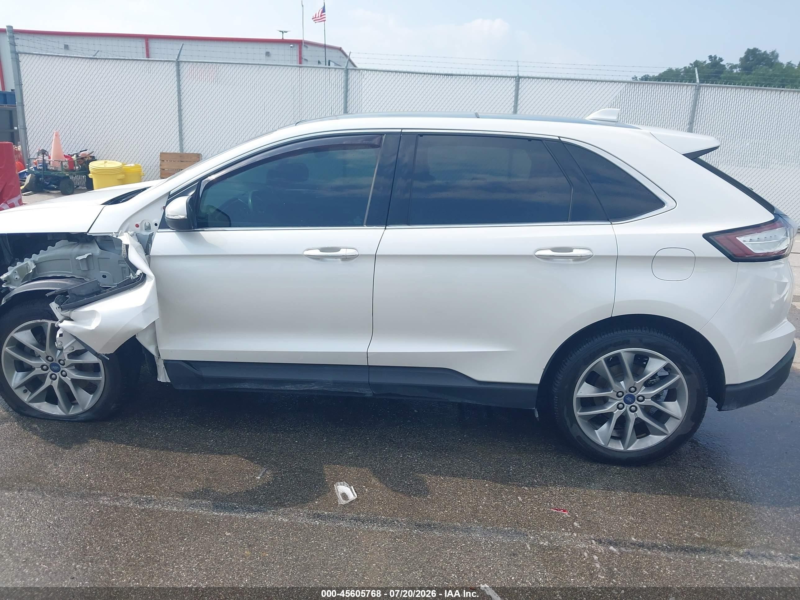2015 Ford Edge Titanium White vin: 2FMTK4K86FBB91220