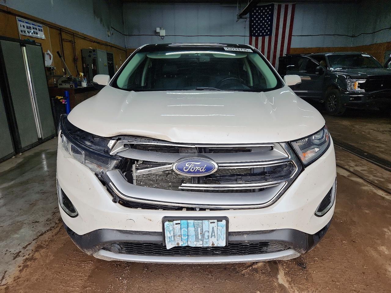 2015 Ford Edge Titanium White vin: 2FMTK4K87FBB37859
