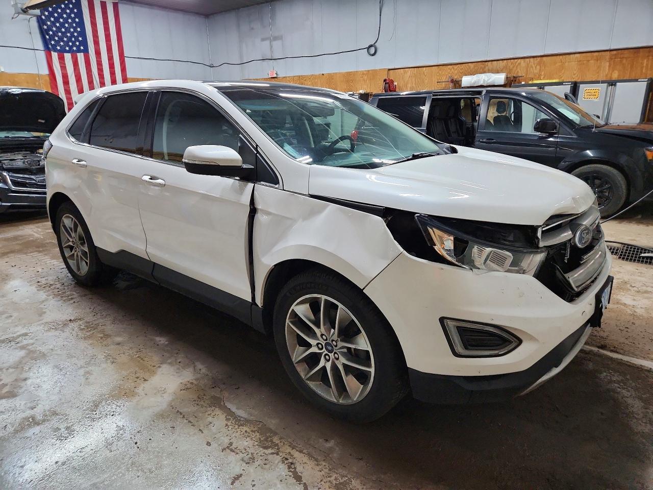 2015 Ford Edge Titanium White vin: 2FMTK4K87FBB37859