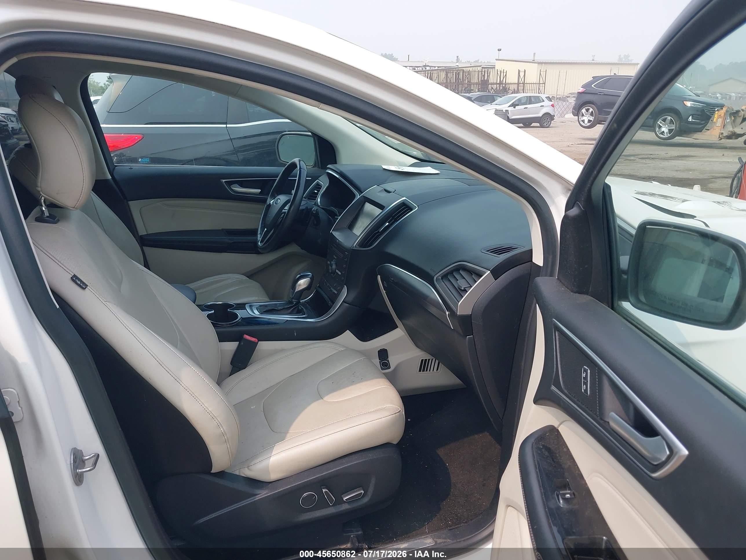 2015 Ford Edge Titanium White vin: 2FMTK4K89FBC01531