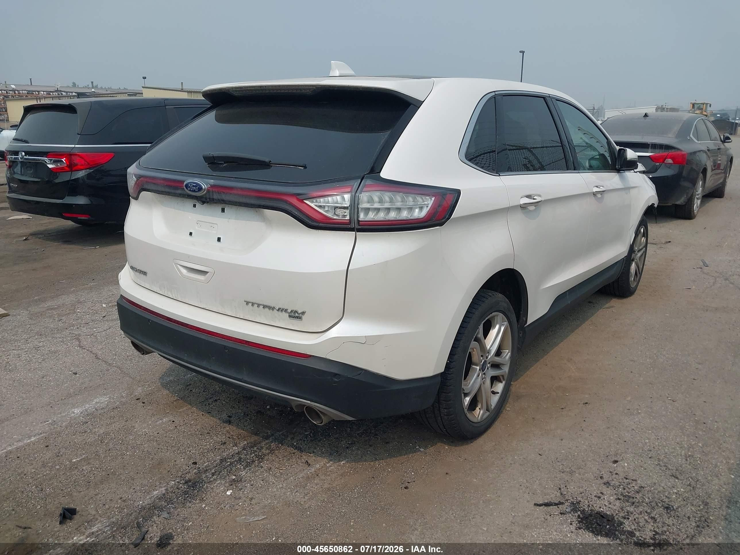 2015 Ford Edge Titanium White vin: 2FMTK4K89FBC01531