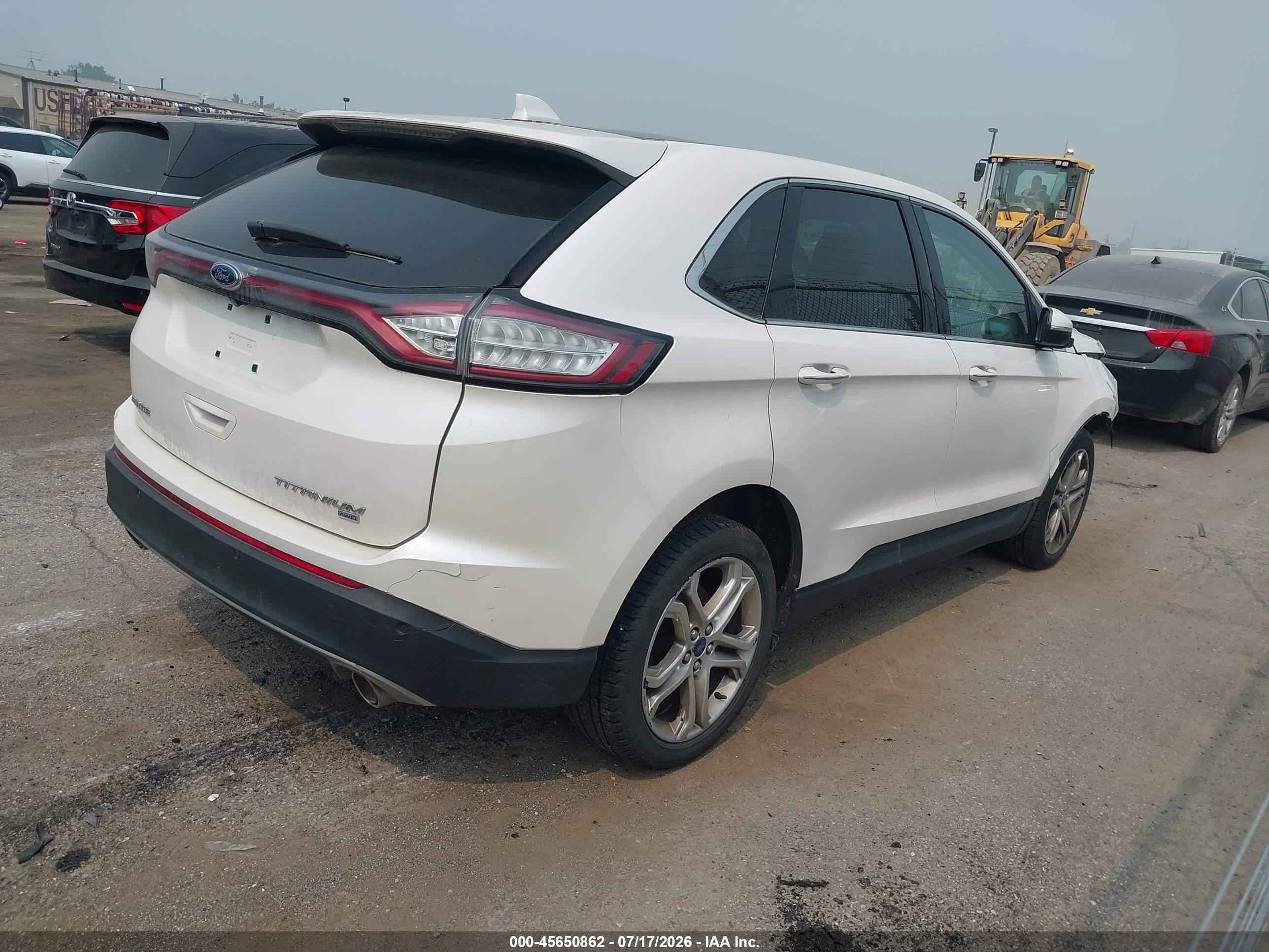 2015 Ford Edge Titanium White vin: 2FMTK4K89FBC01531