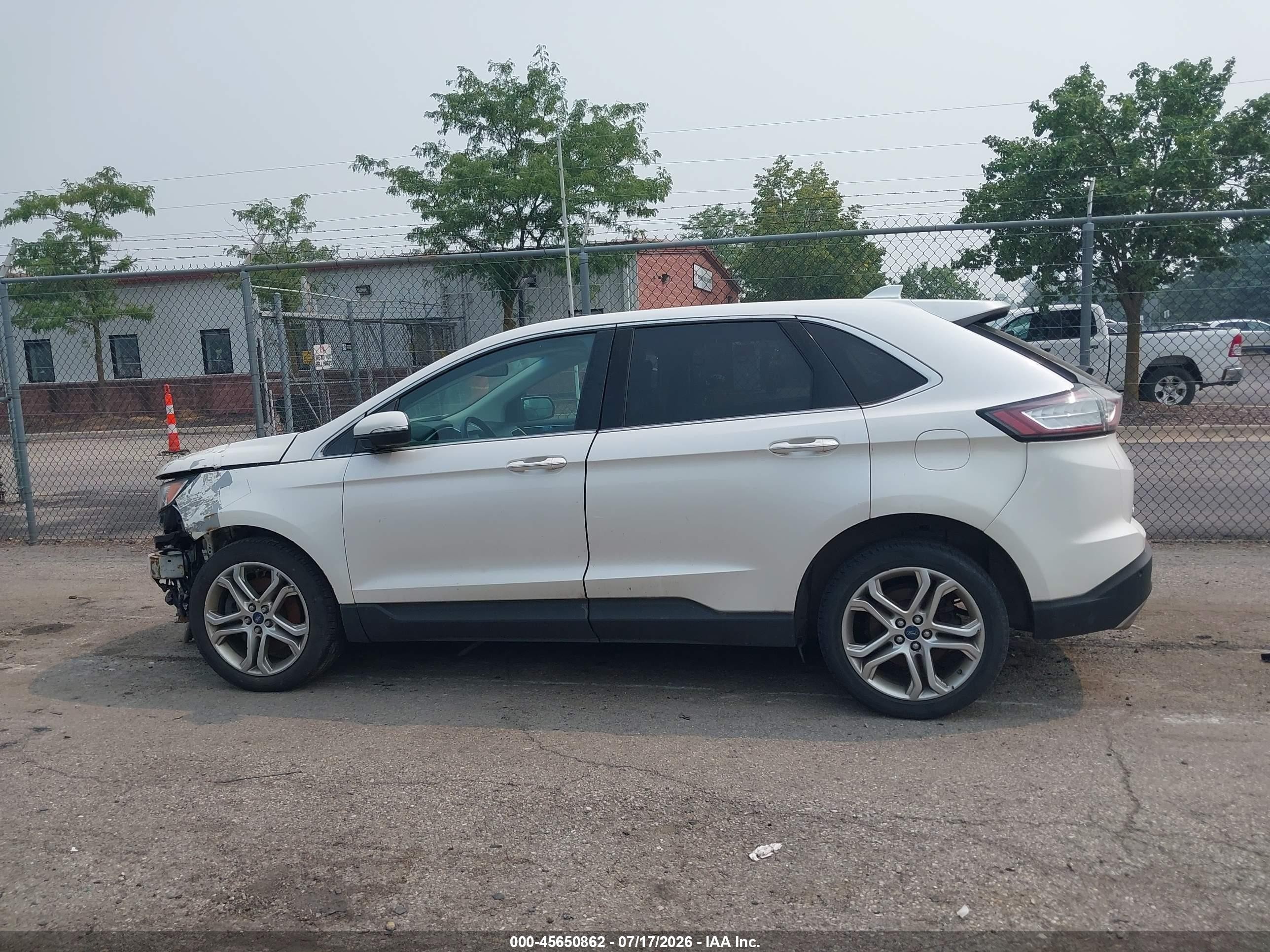 2015 Ford Edge Titanium White vin: 2FMTK4K89FBC01531