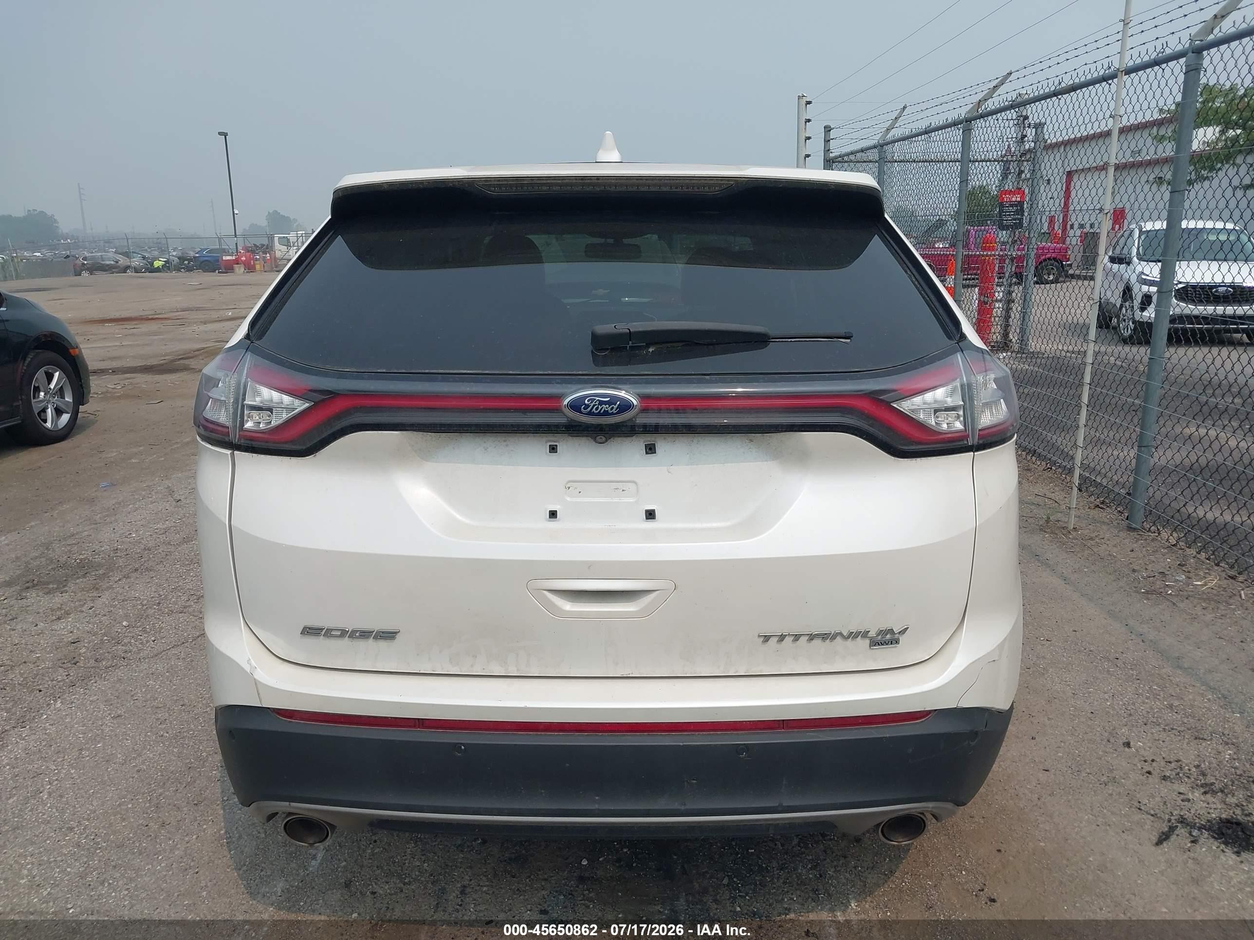 2015 Ford Edge Titanium White vin: 2FMTK4K89FBC01531