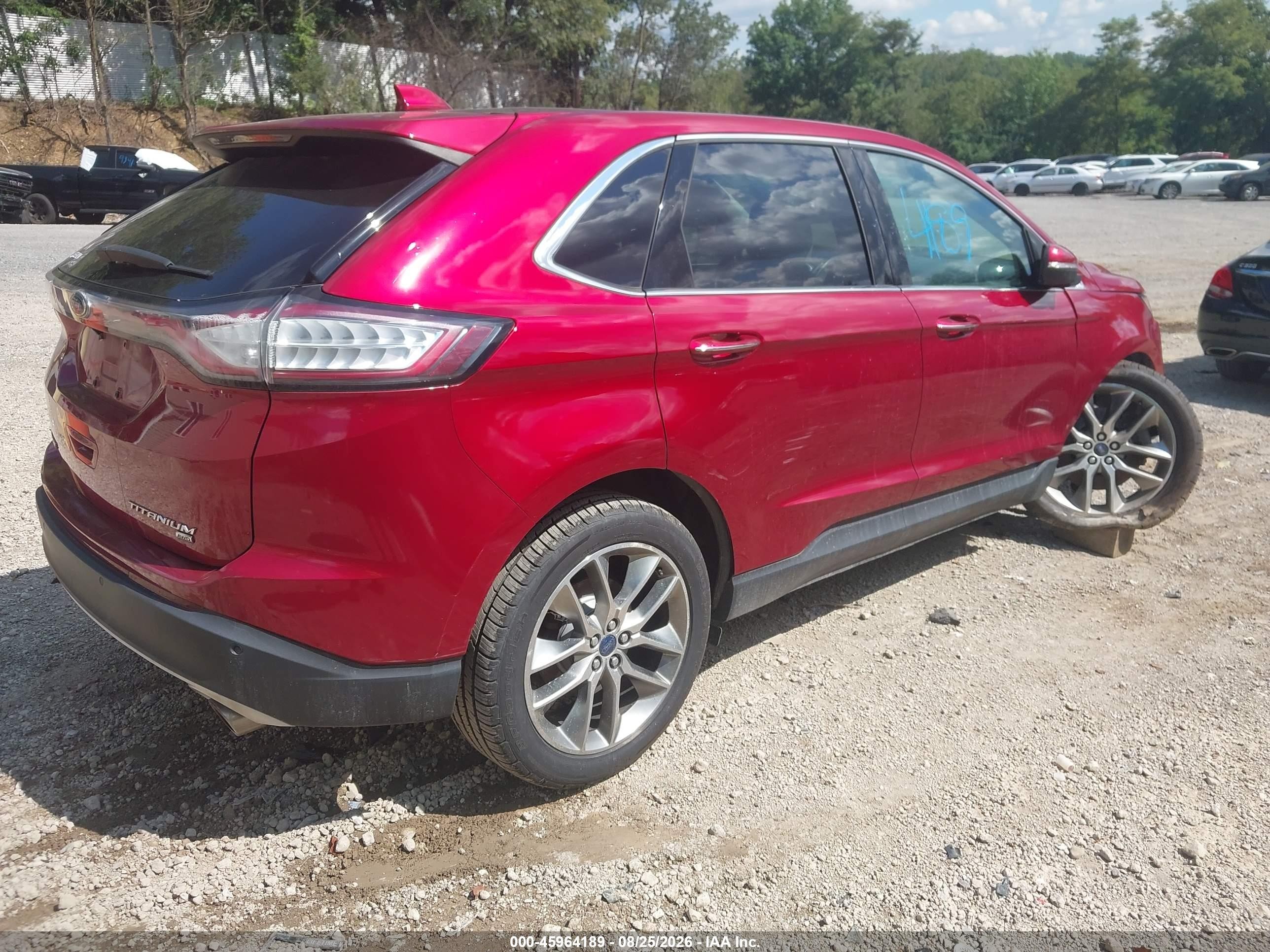 2015 Ford Edge Titanium Red vin: 2FMTK4K8XFBB44627
