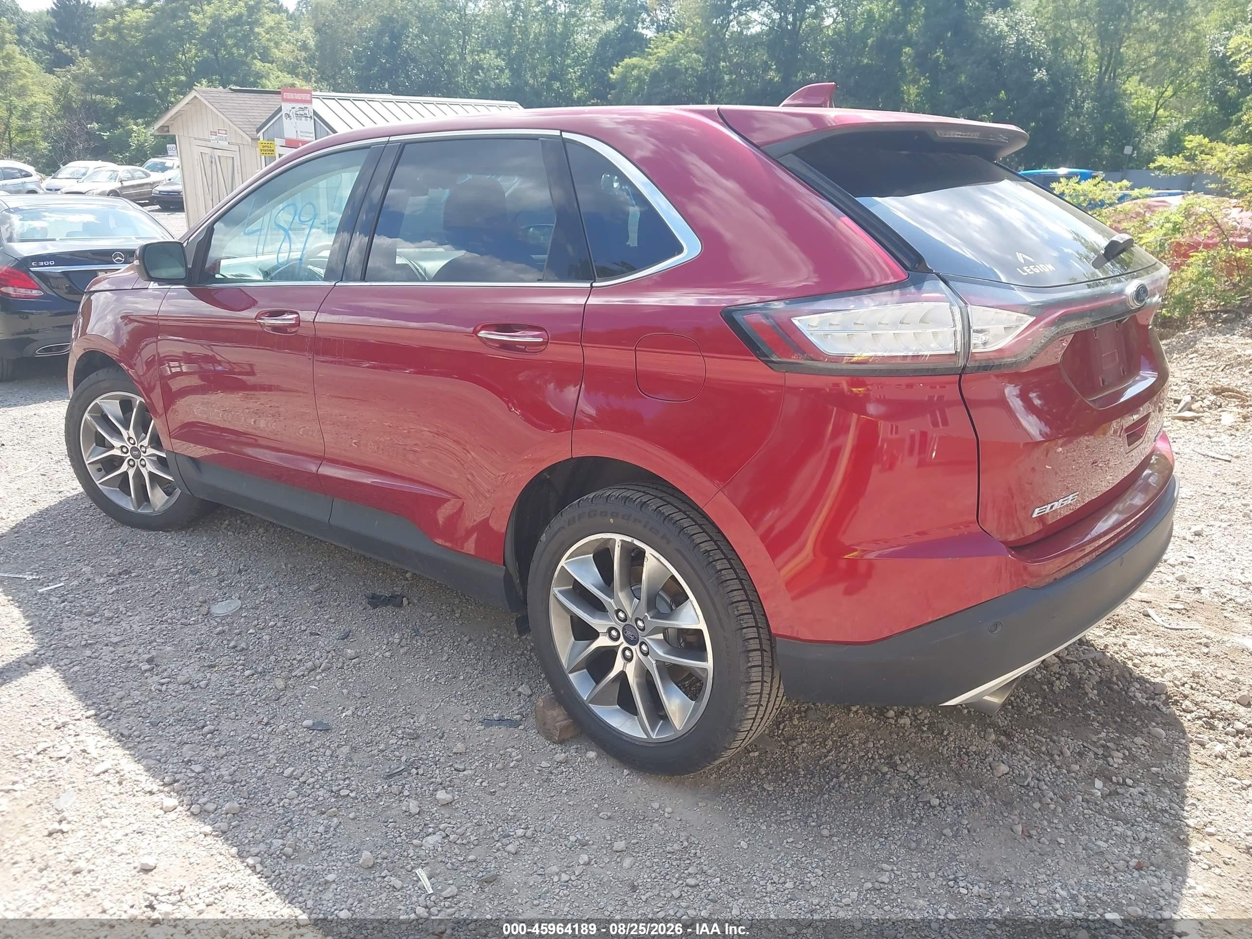 2015 Ford Edge Titanium Red vin: 2FMTK4K8XFBB44627