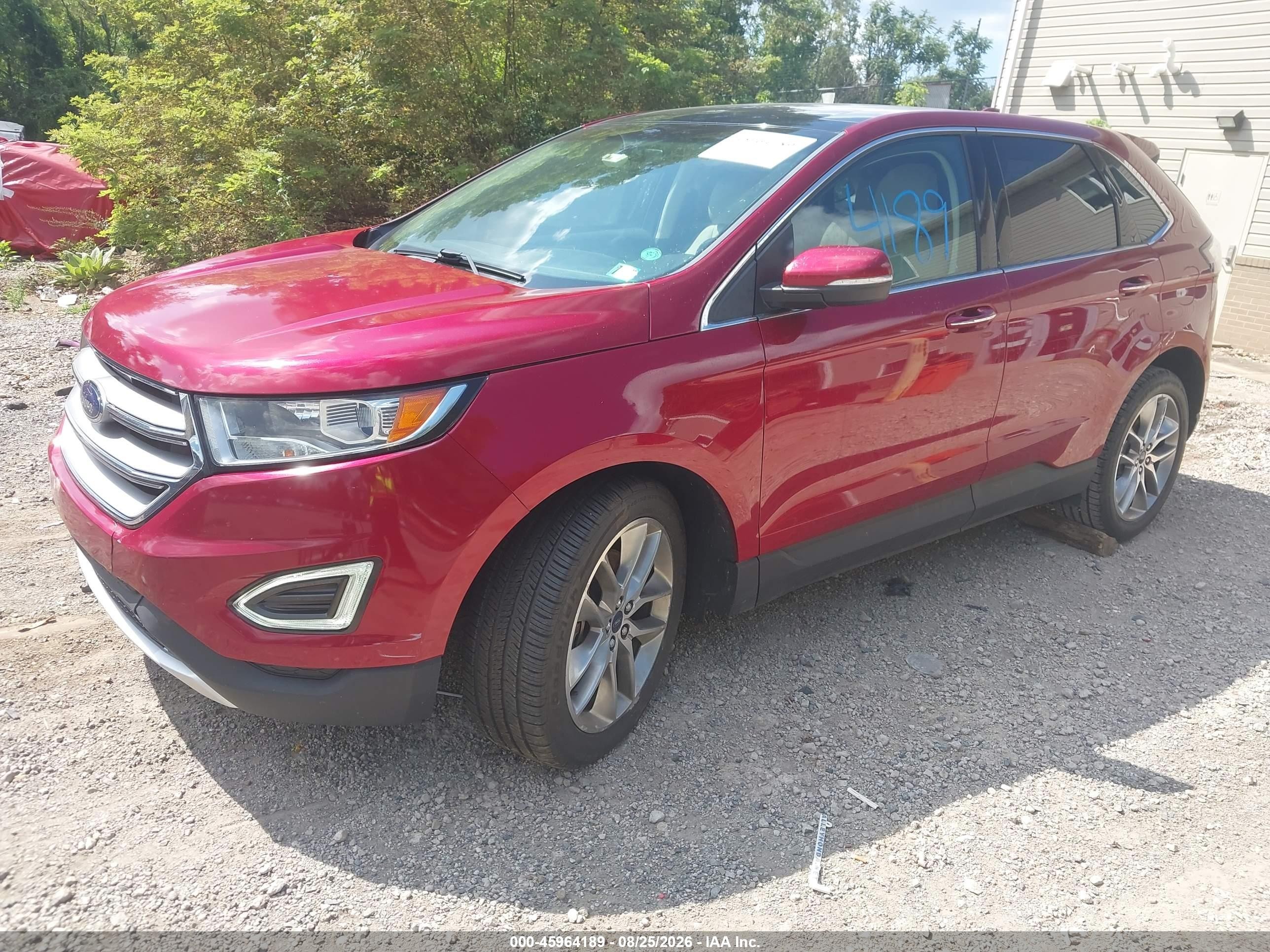 2015 Ford Edge Titanium Red vin: 2FMTK4K8XFBB44627