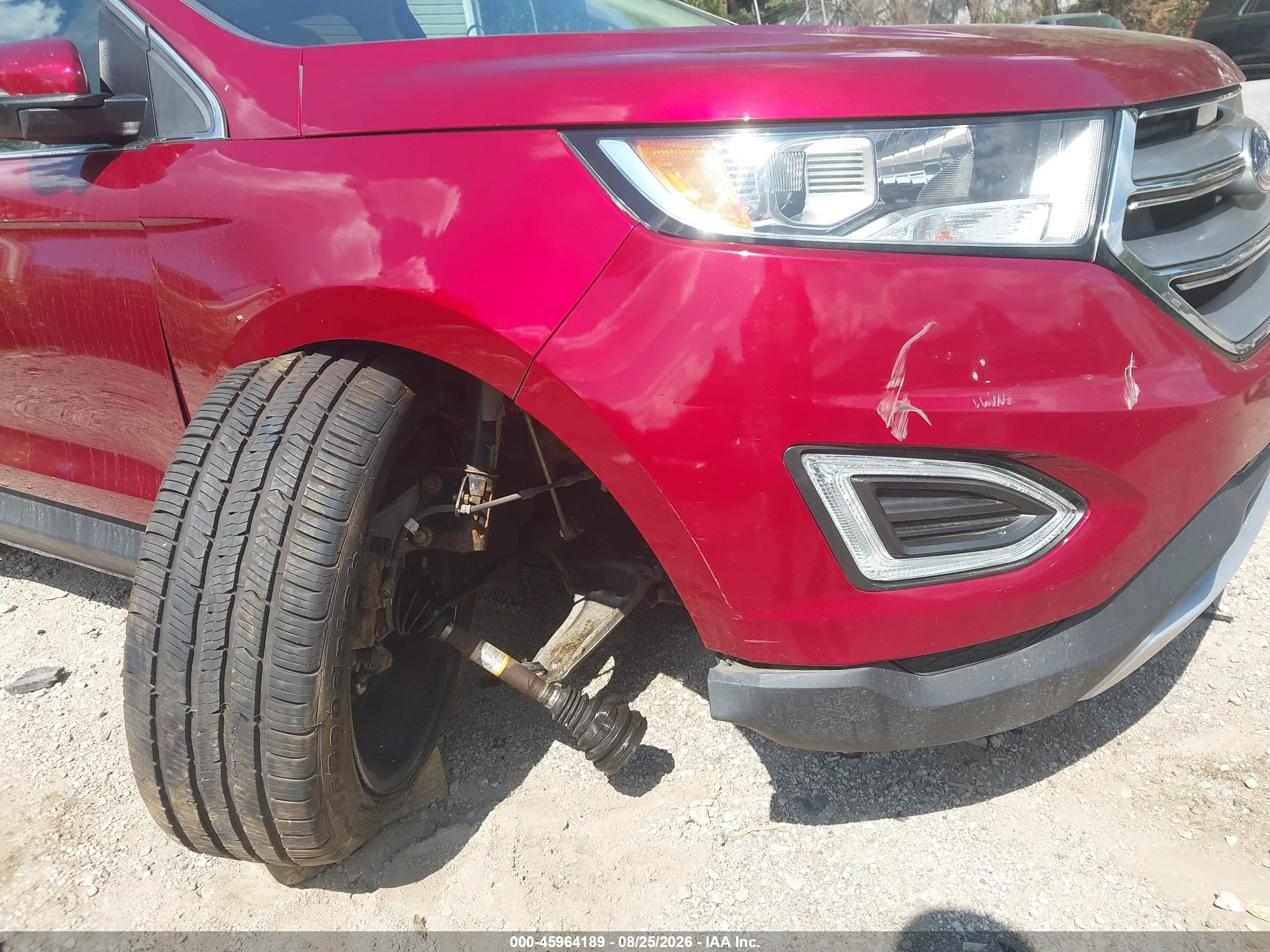 2015 Ford Edge Titanium Red vin: 2FMTK4K8XFBB44627