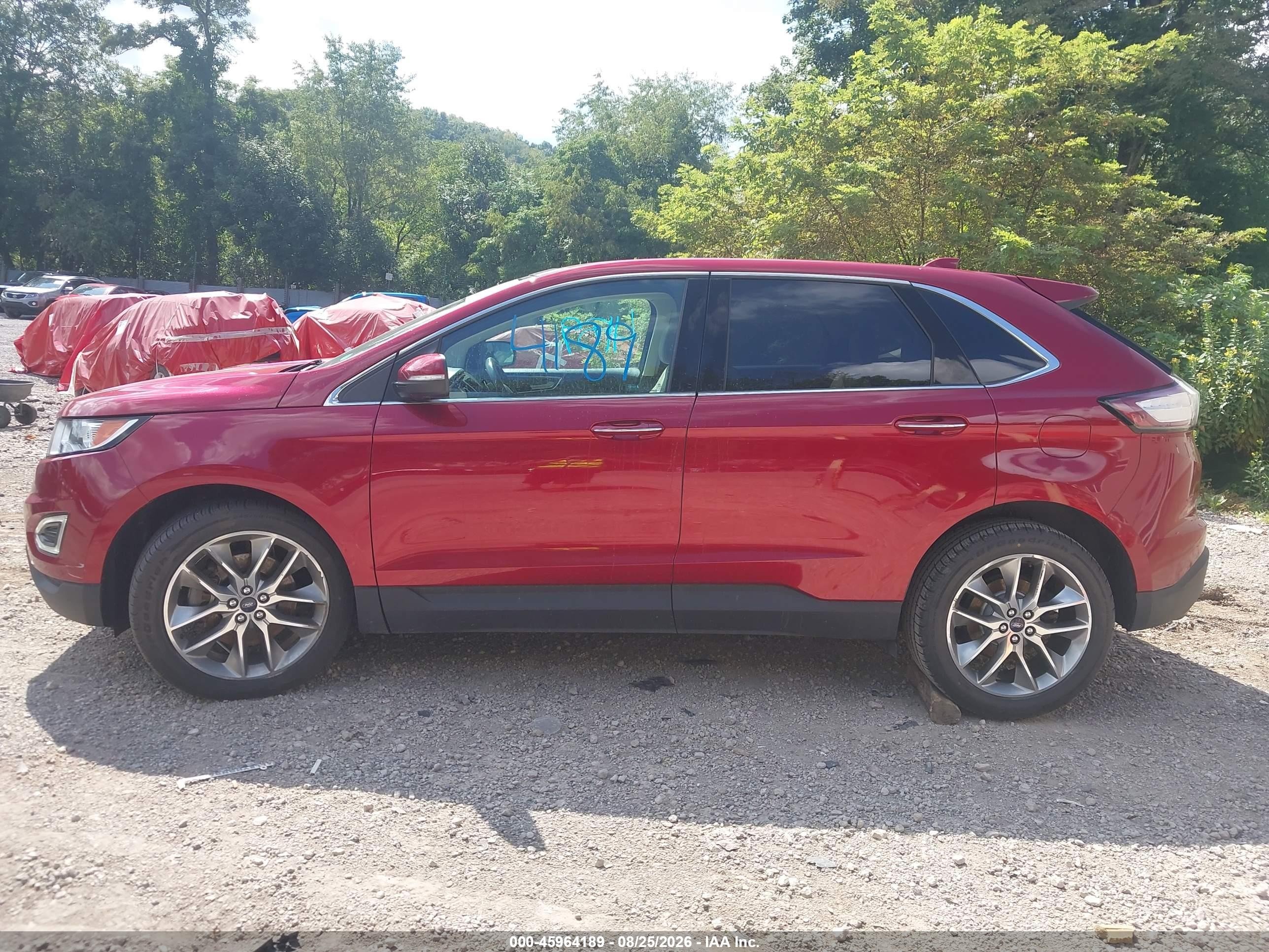 2015 Ford Edge Titanium Red vin: 2FMTK4K8XFBB44627