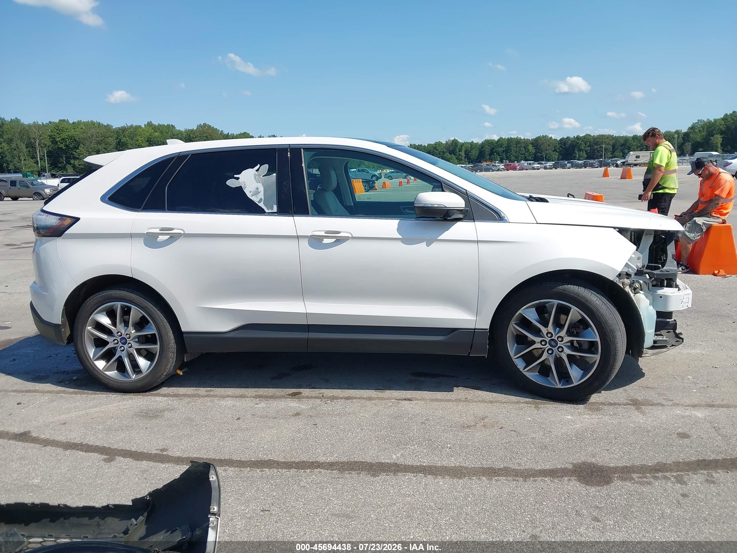 2015 Ford Edge Titanium White vin: 2FMTK4K8XFBC02929