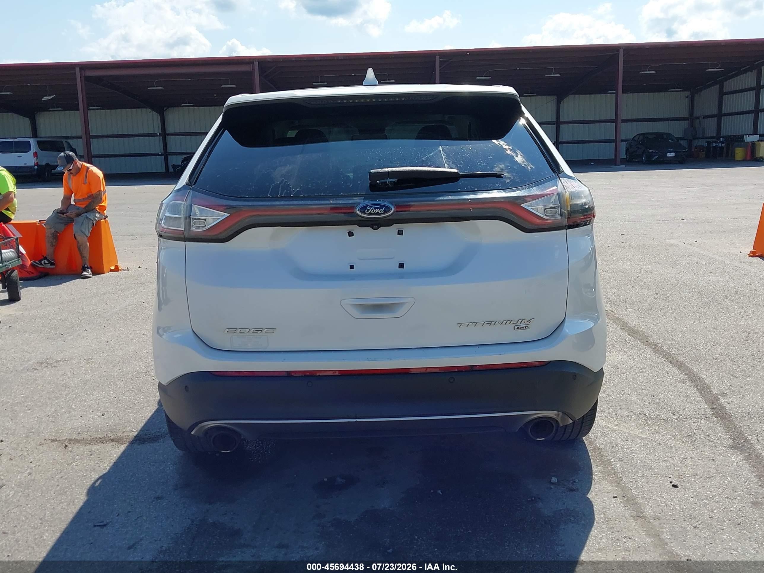 2015 Ford Edge Titanium White vin: 2FMTK4K8XFBC02929