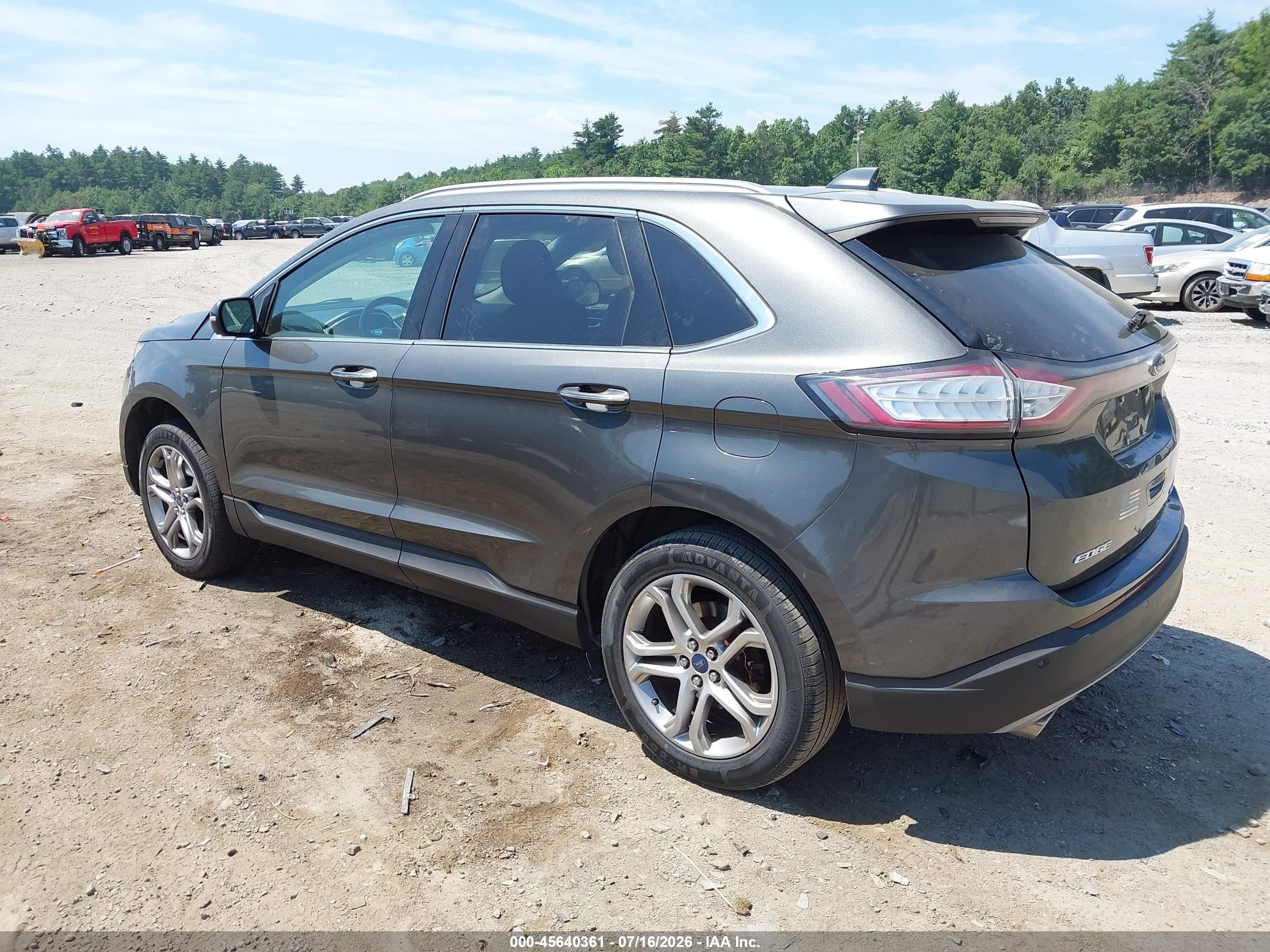 2015 Ford Edge Titanium Gray vin: 2FMTK4K90FBB29126