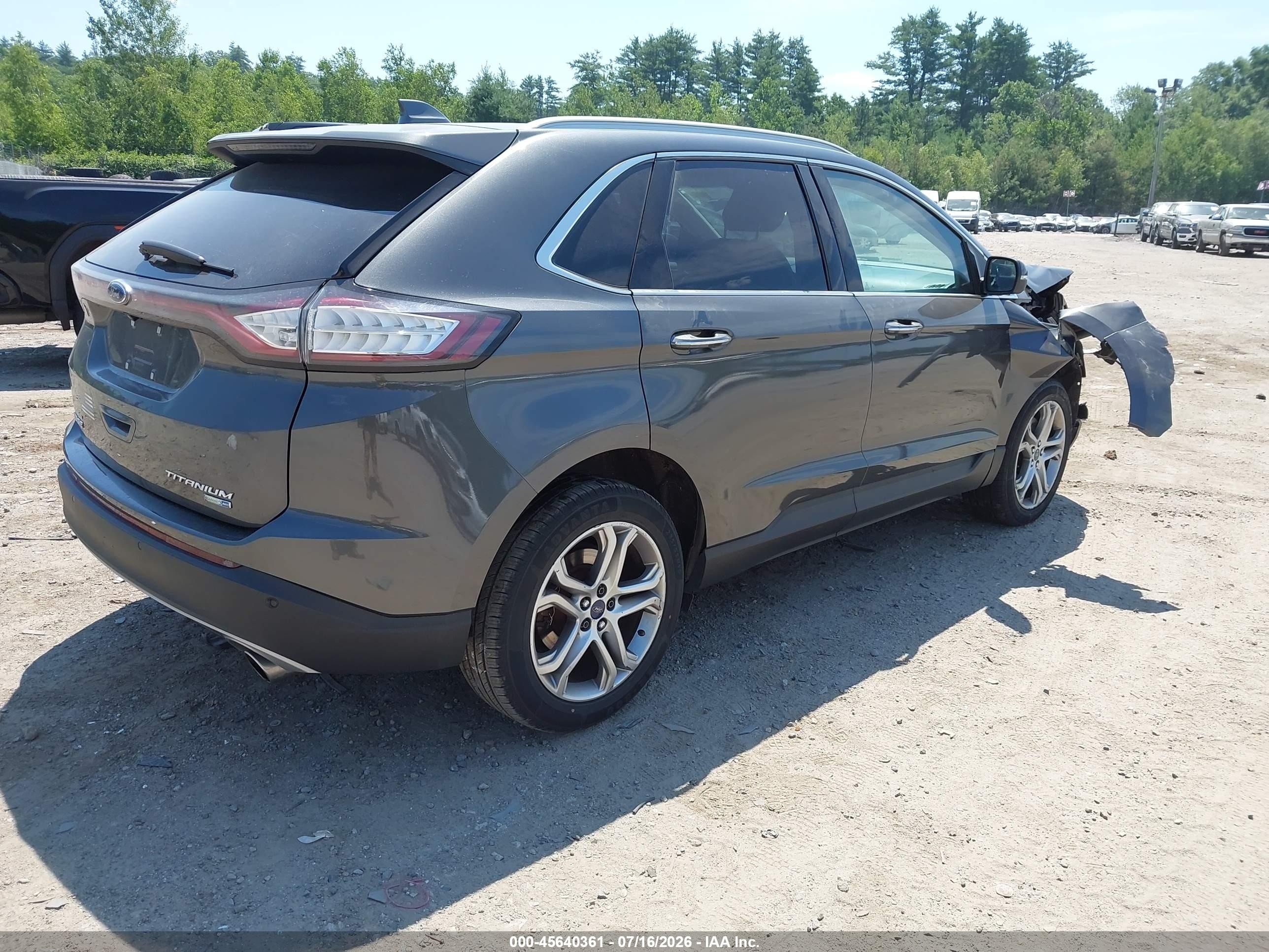 2015 Ford Edge Titanium Gray vin: 2FMTK4K90FBB29126