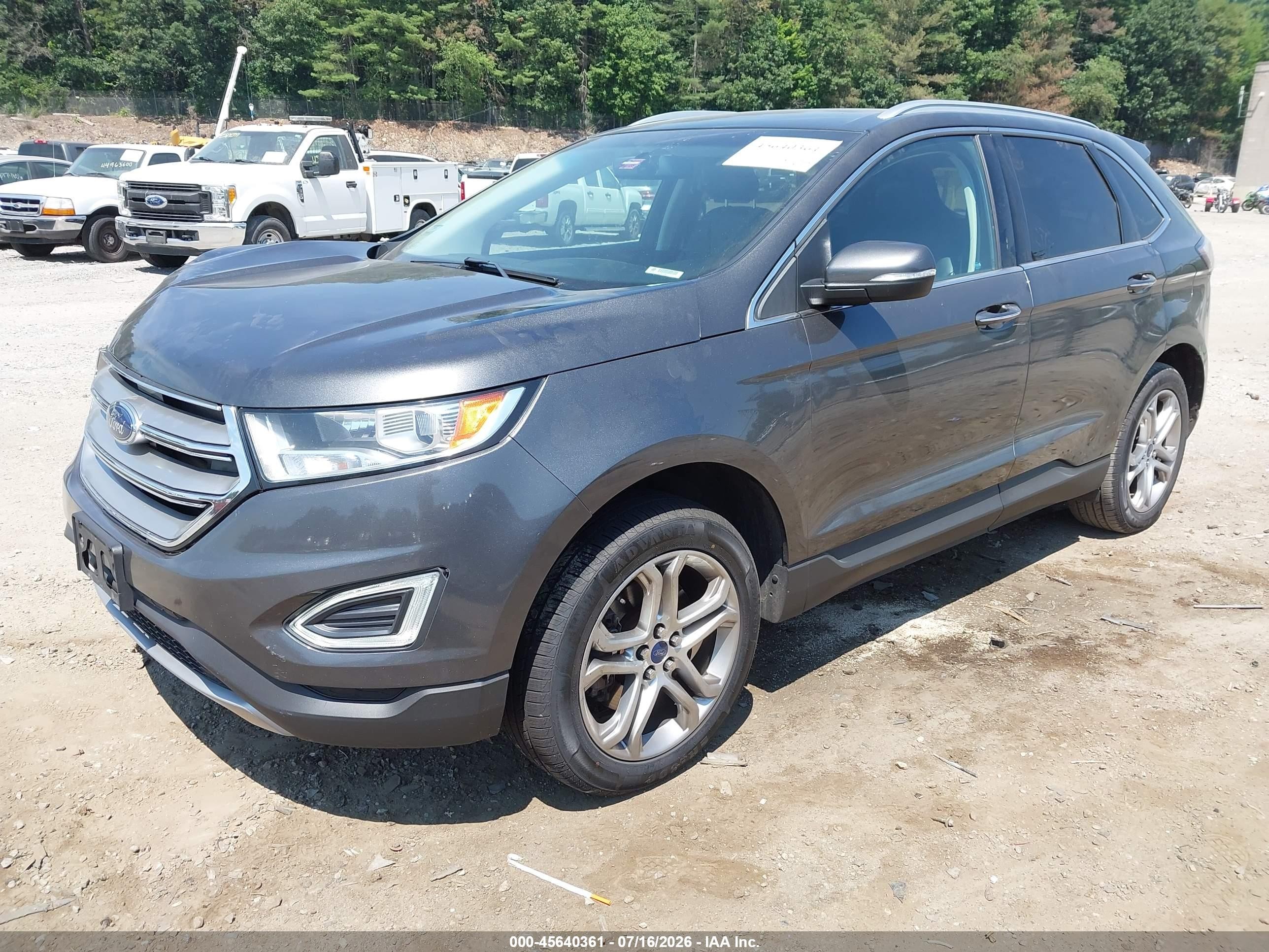 2015 Ford Edge Titanium Gray vin: 2FMTK4K90FBB29126