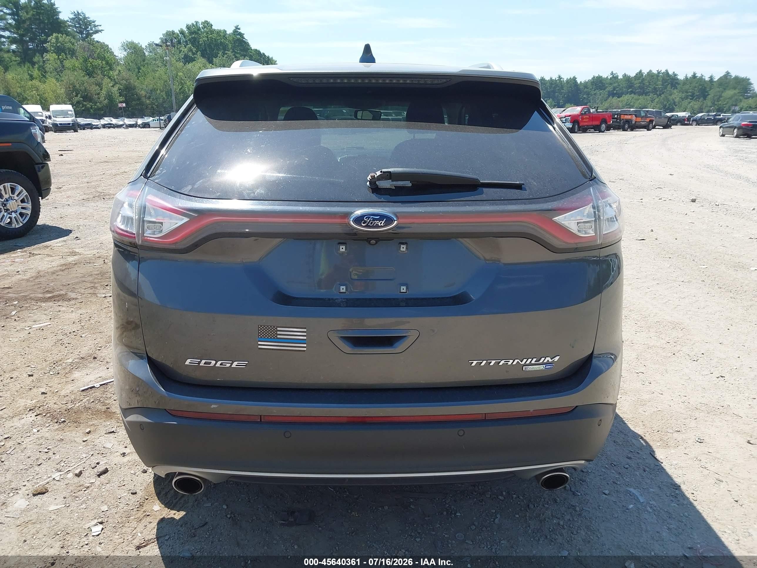 2015 Ford Edge Titanium Gray vin: 2FMTK4K90FBB29126