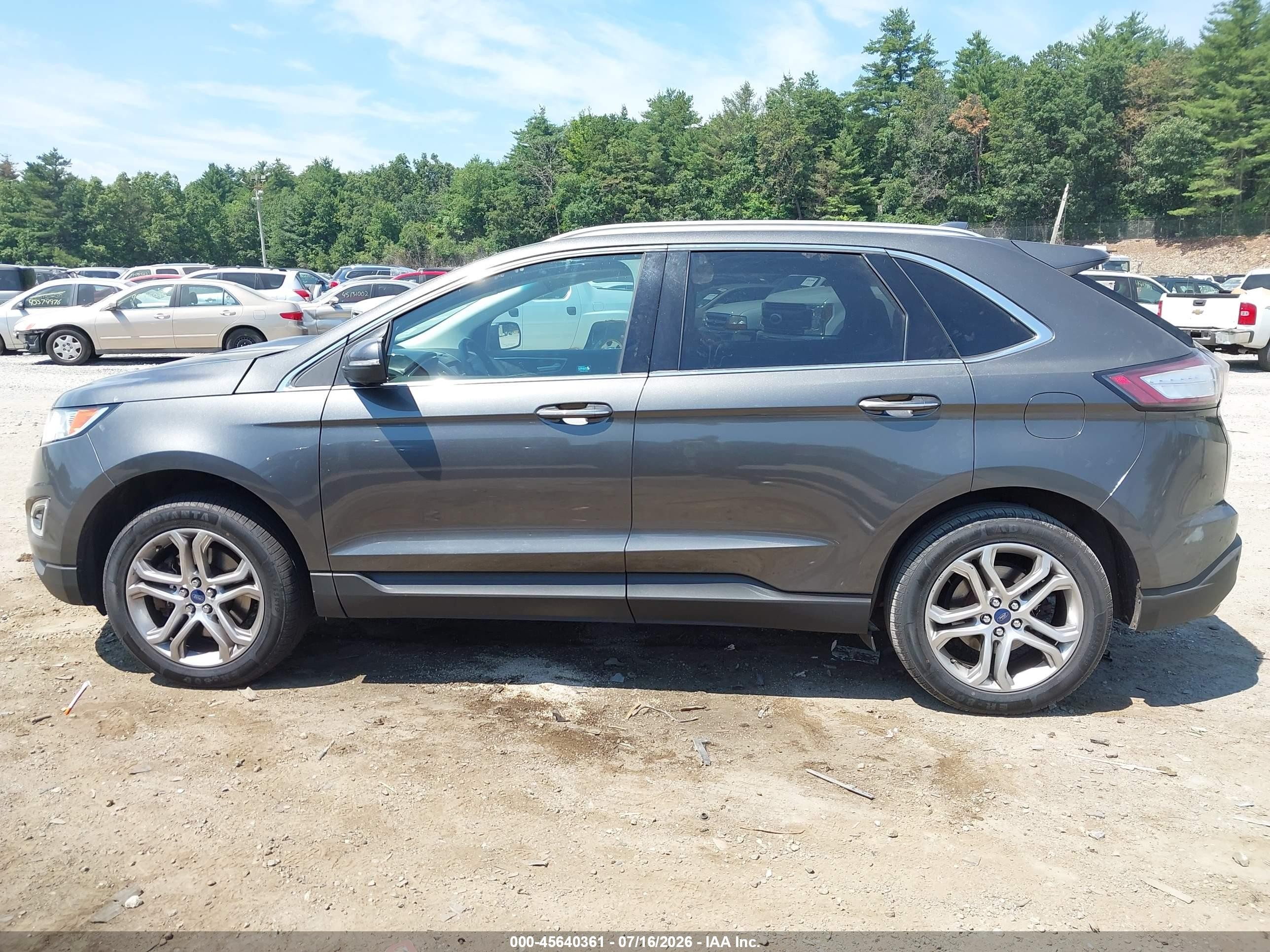 2015 Ford Edge Titanium Gray vin: 2FMTK4K90FBB29126