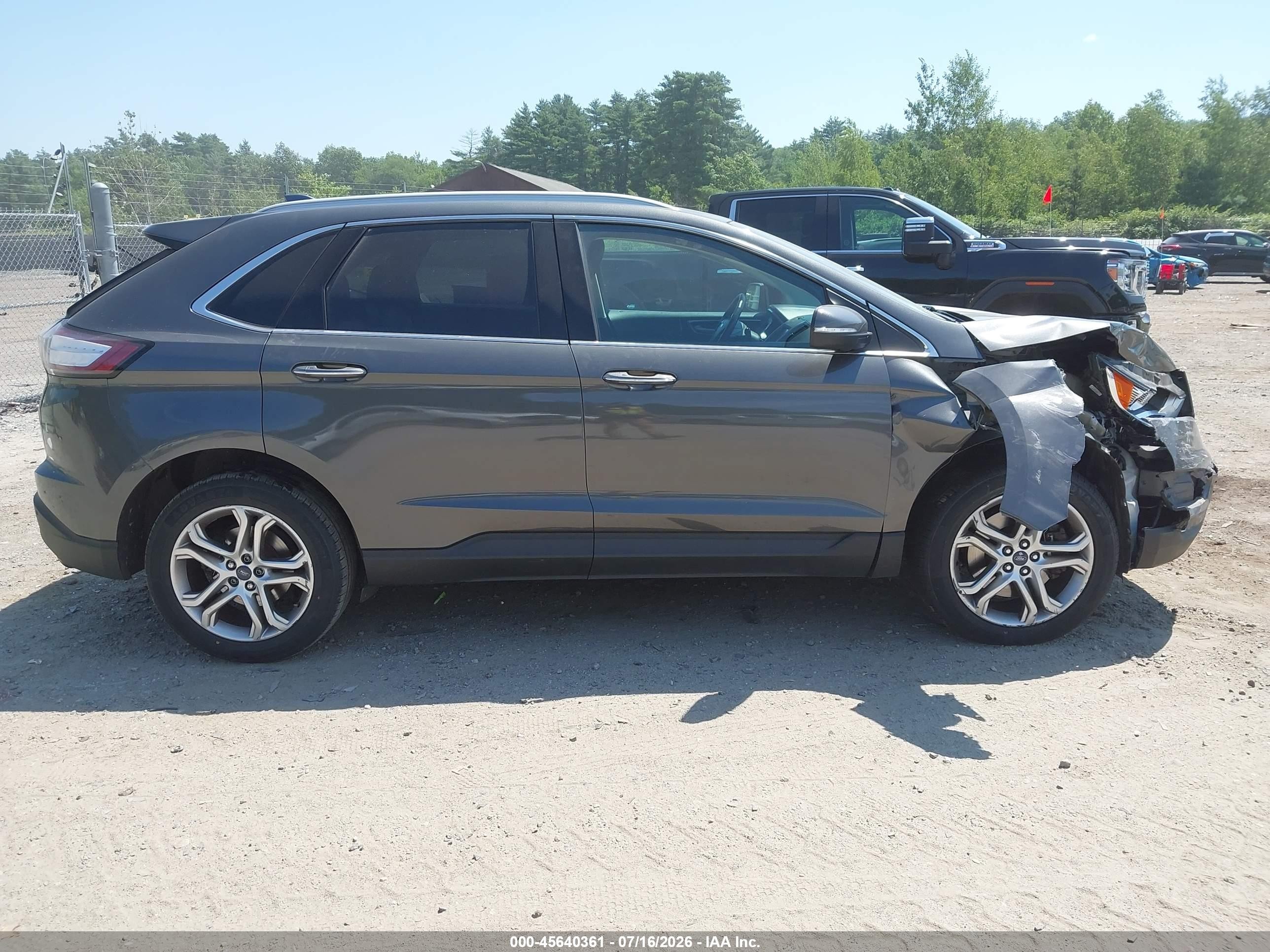 2015 Ford Edge Titanium Gray vin: 2FMTK4K90FBB29126