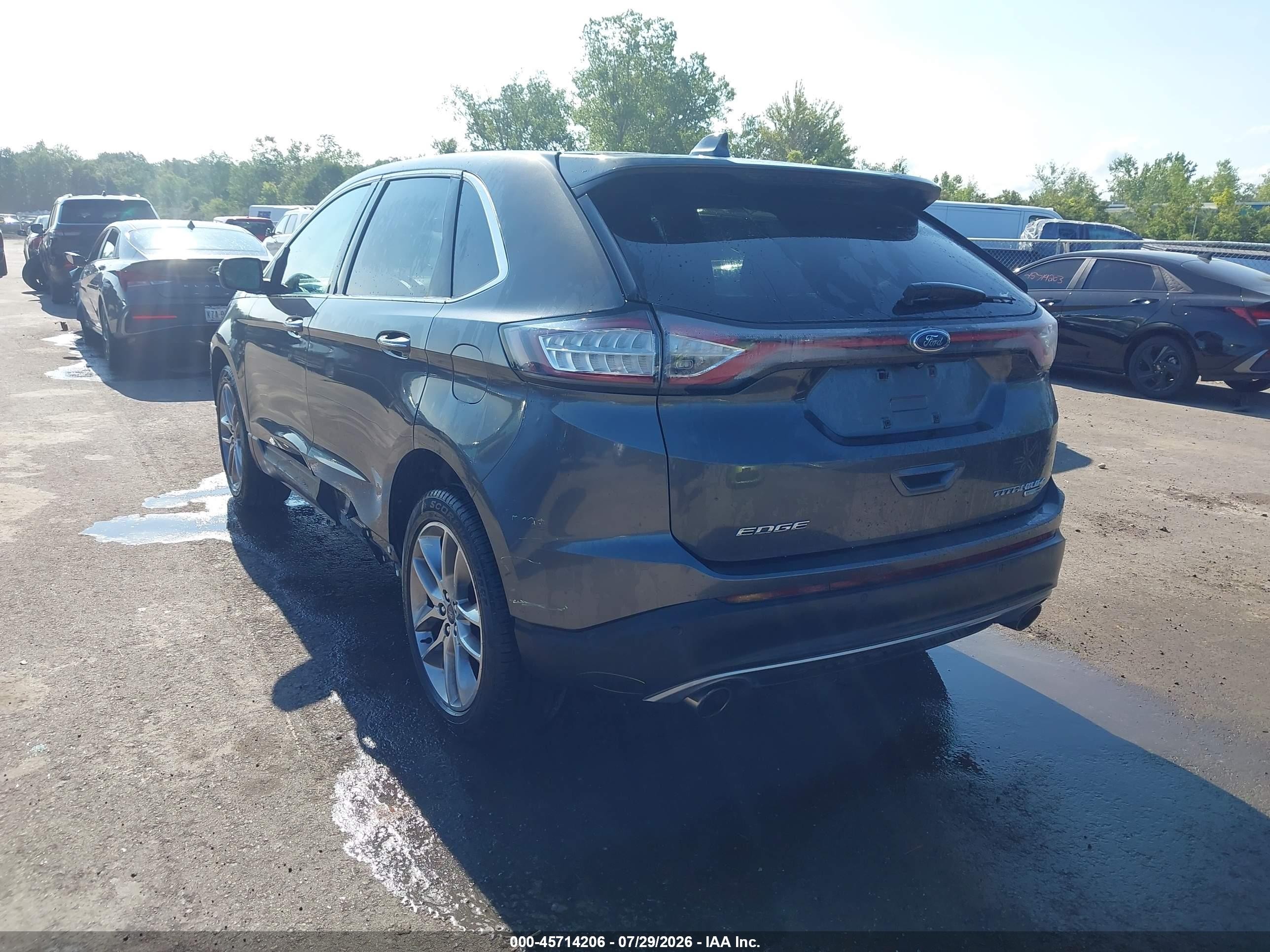 2015 Ford Edge Titanium Серый vin: 2FMTK4K90FBB64779