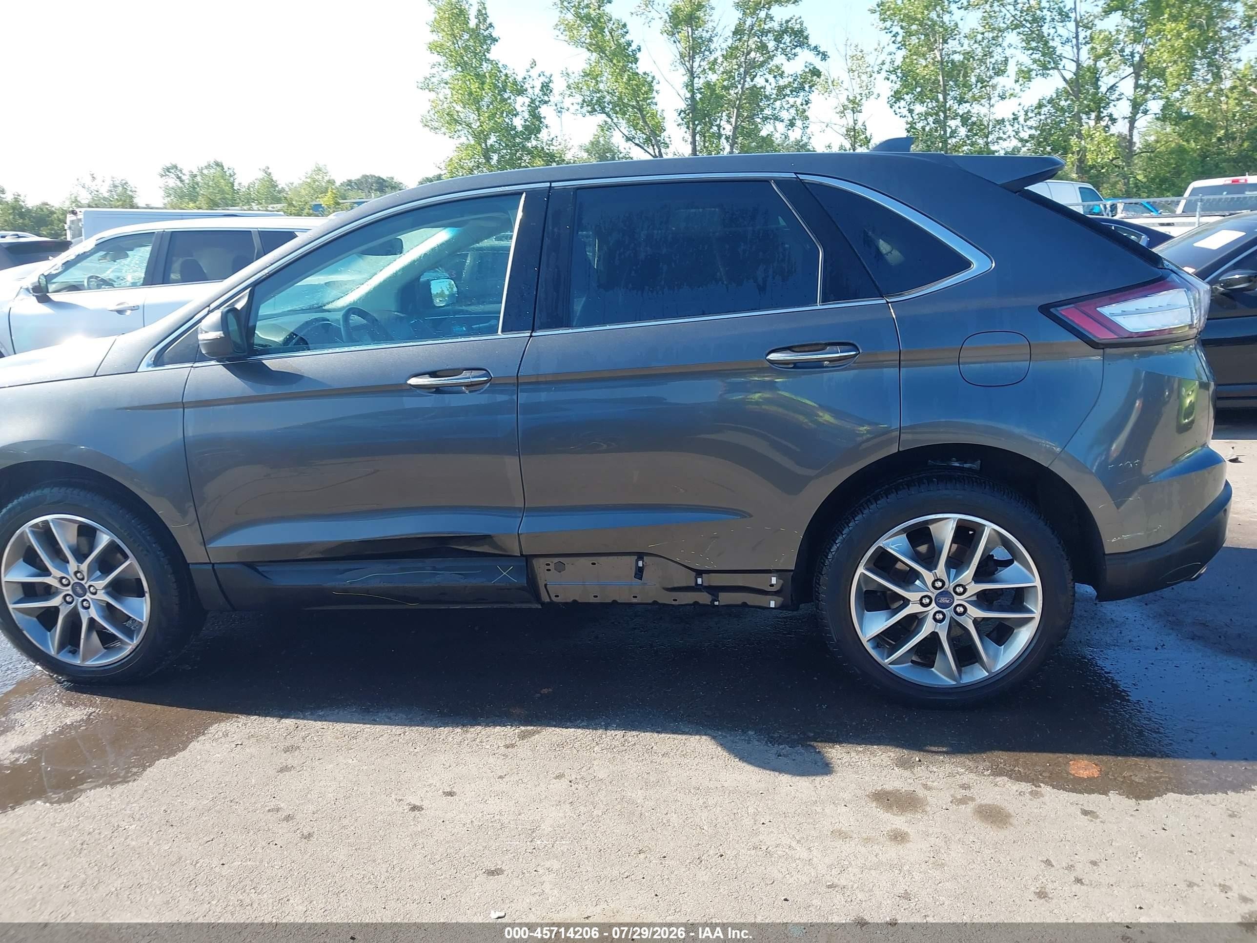2015 Ford Edge Titanium Серый vin: 2FMTK4K90FBB64779