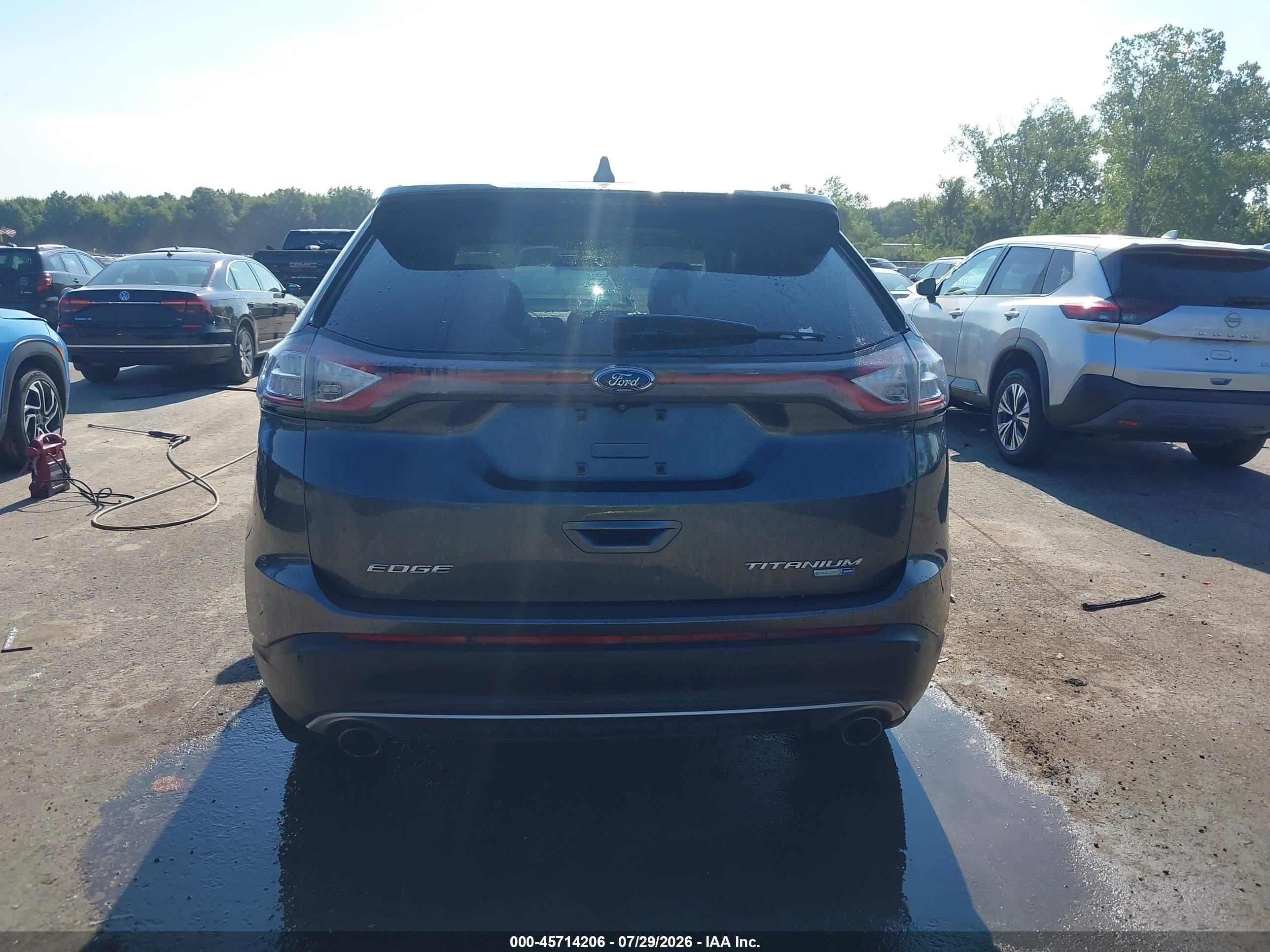 2015 Ford Edge Titanium Серый vin: 2FMTK4K90FBB64779