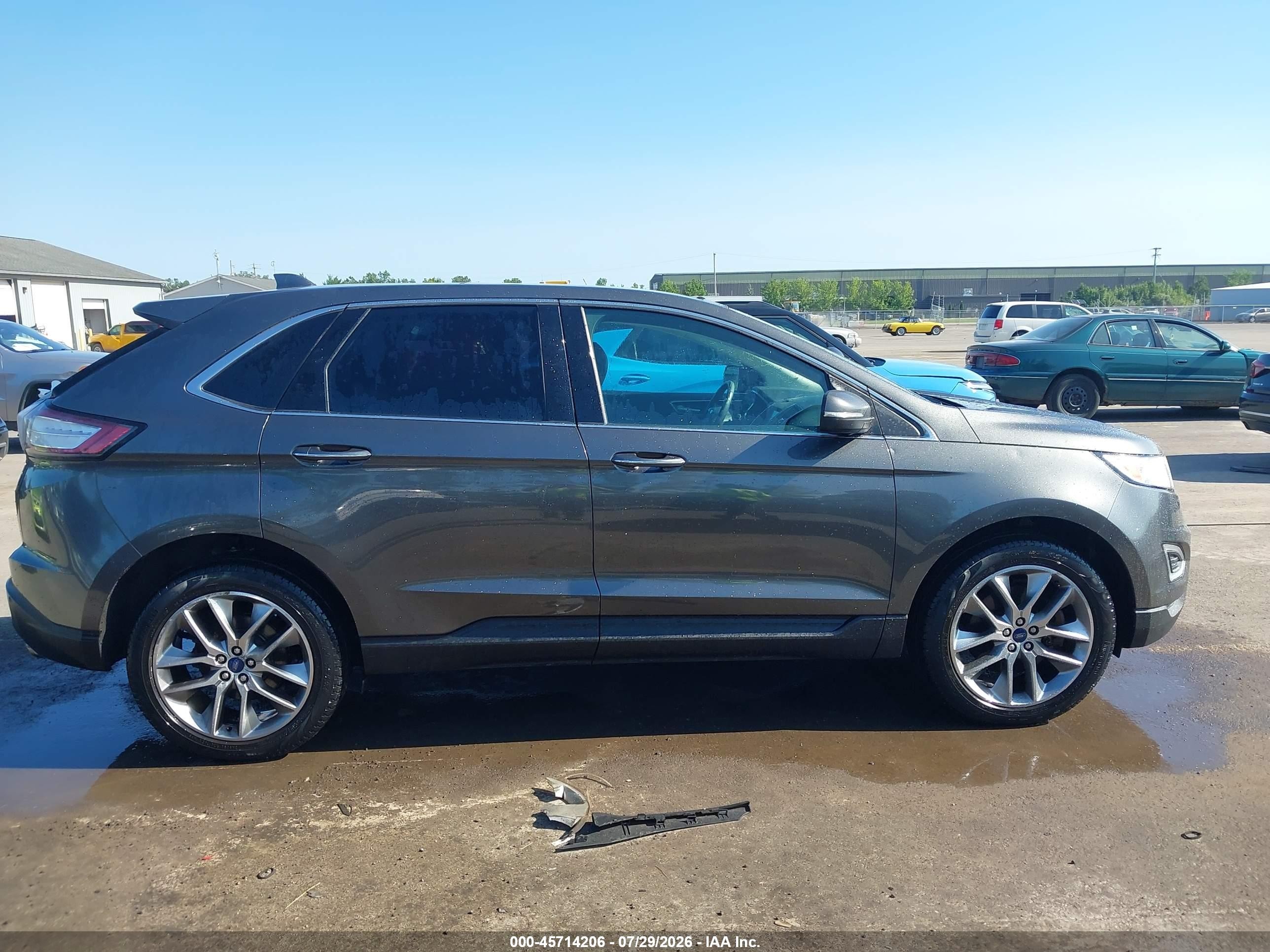 2015 Ford Edge Titanium Серый vin: 2FMTK4K90FBB64779