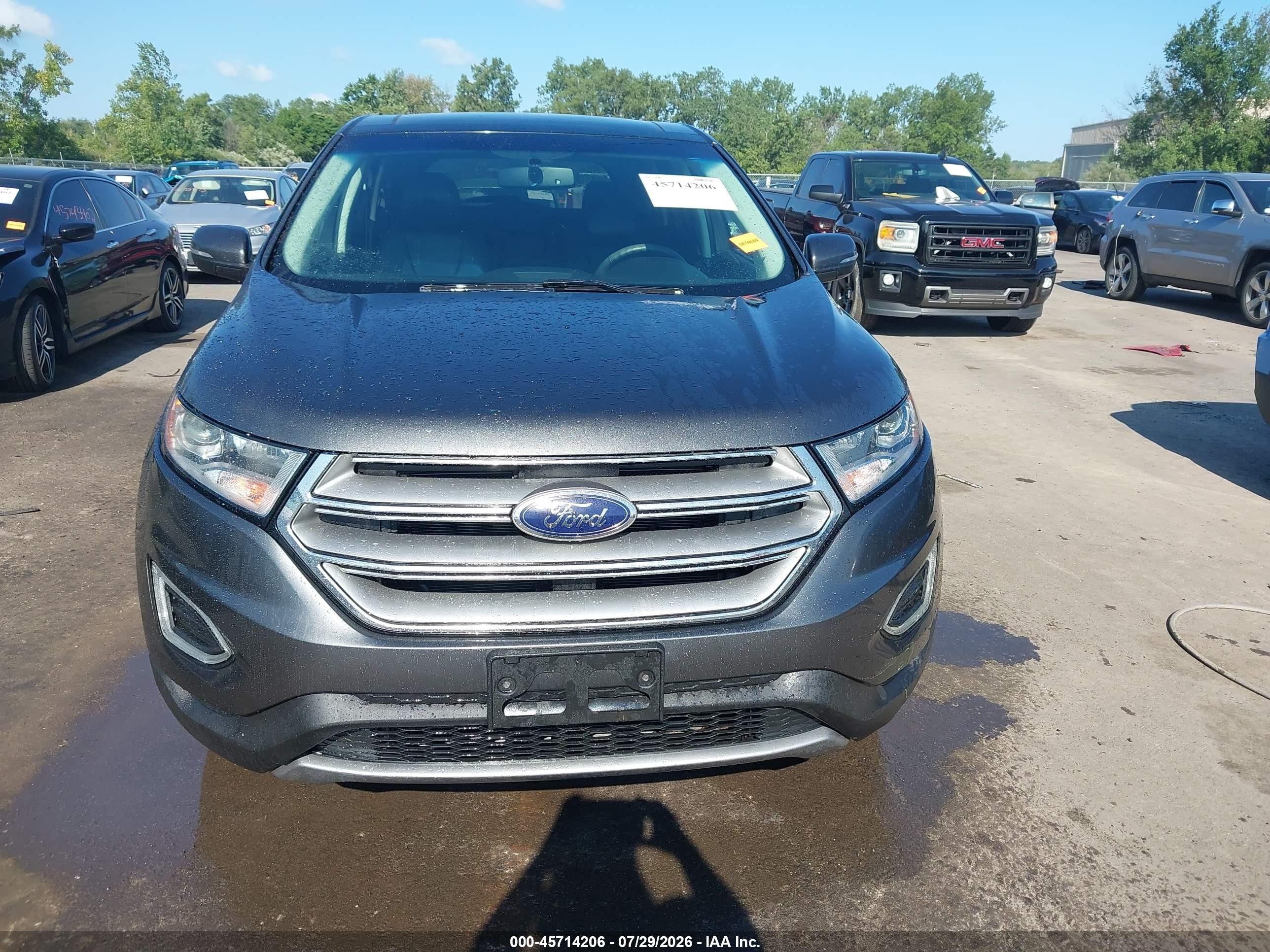2015 Ford Edge Titanium Серый vin: 2FMTK4K90FBB64779