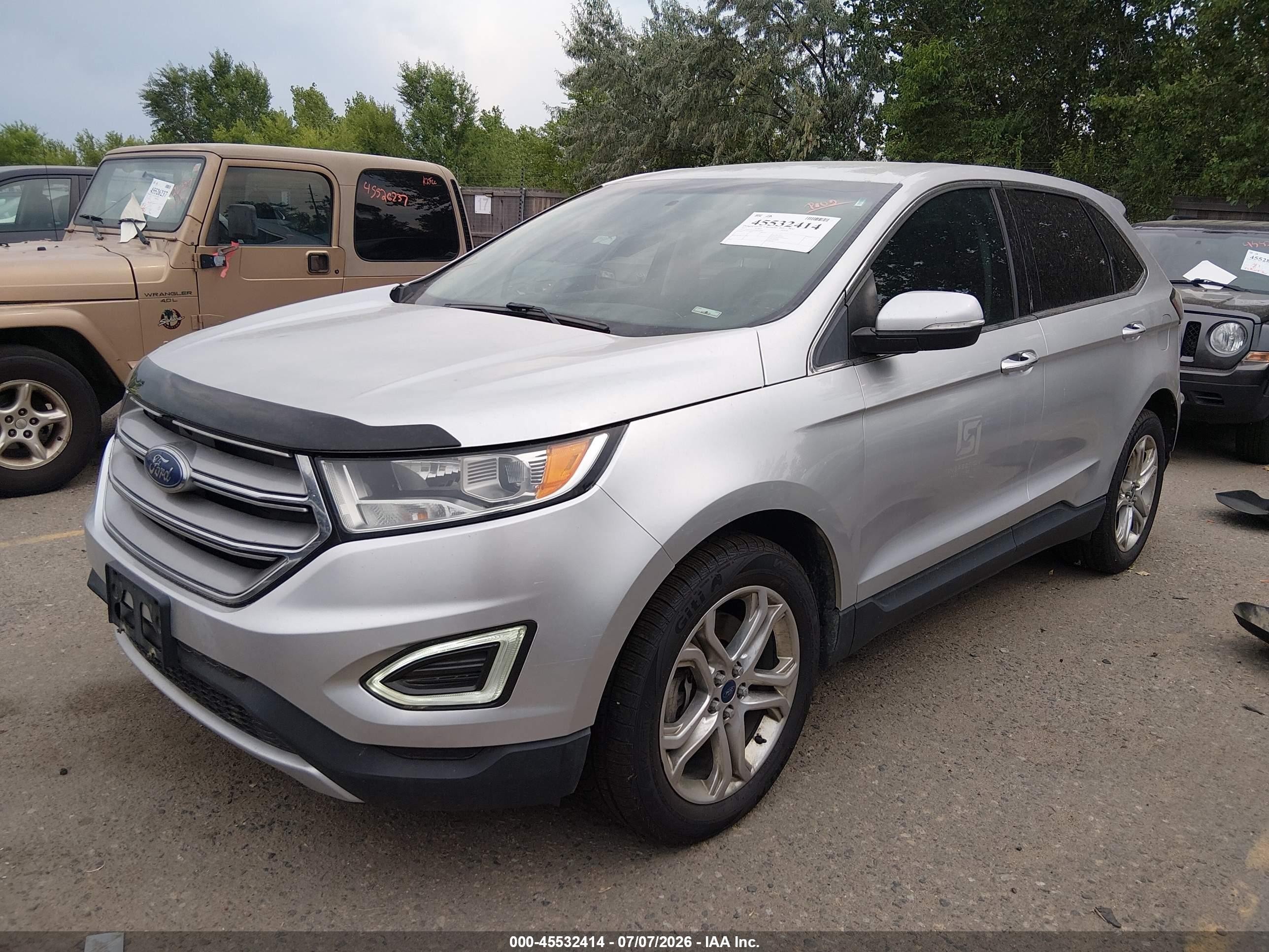 2015 Ford Edge Titanium Silver vin: 2FMTK4K91FBB30916