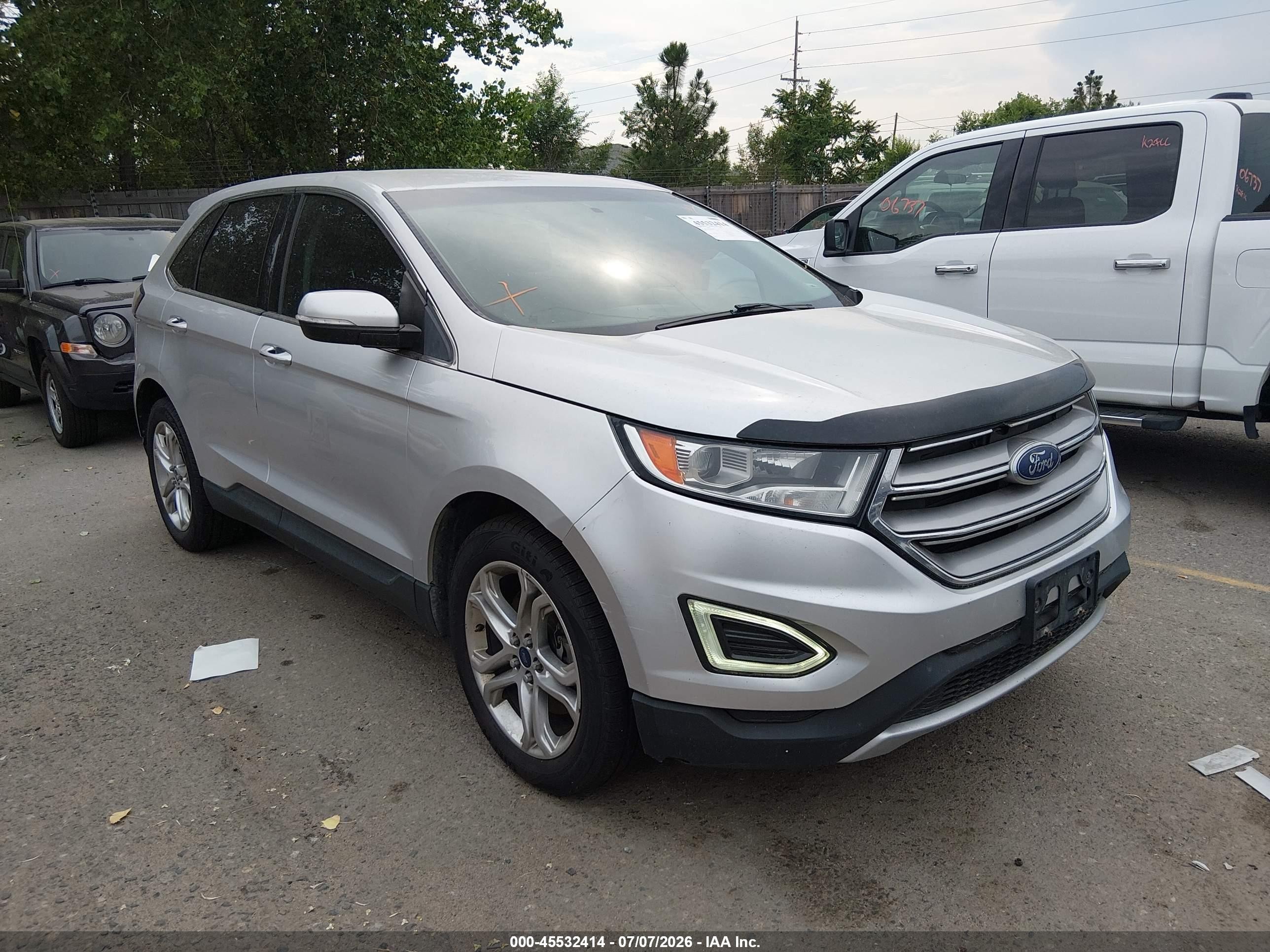 2015 Ford Edge Titanium Silver vin: 2FMTK4K91FBB30916