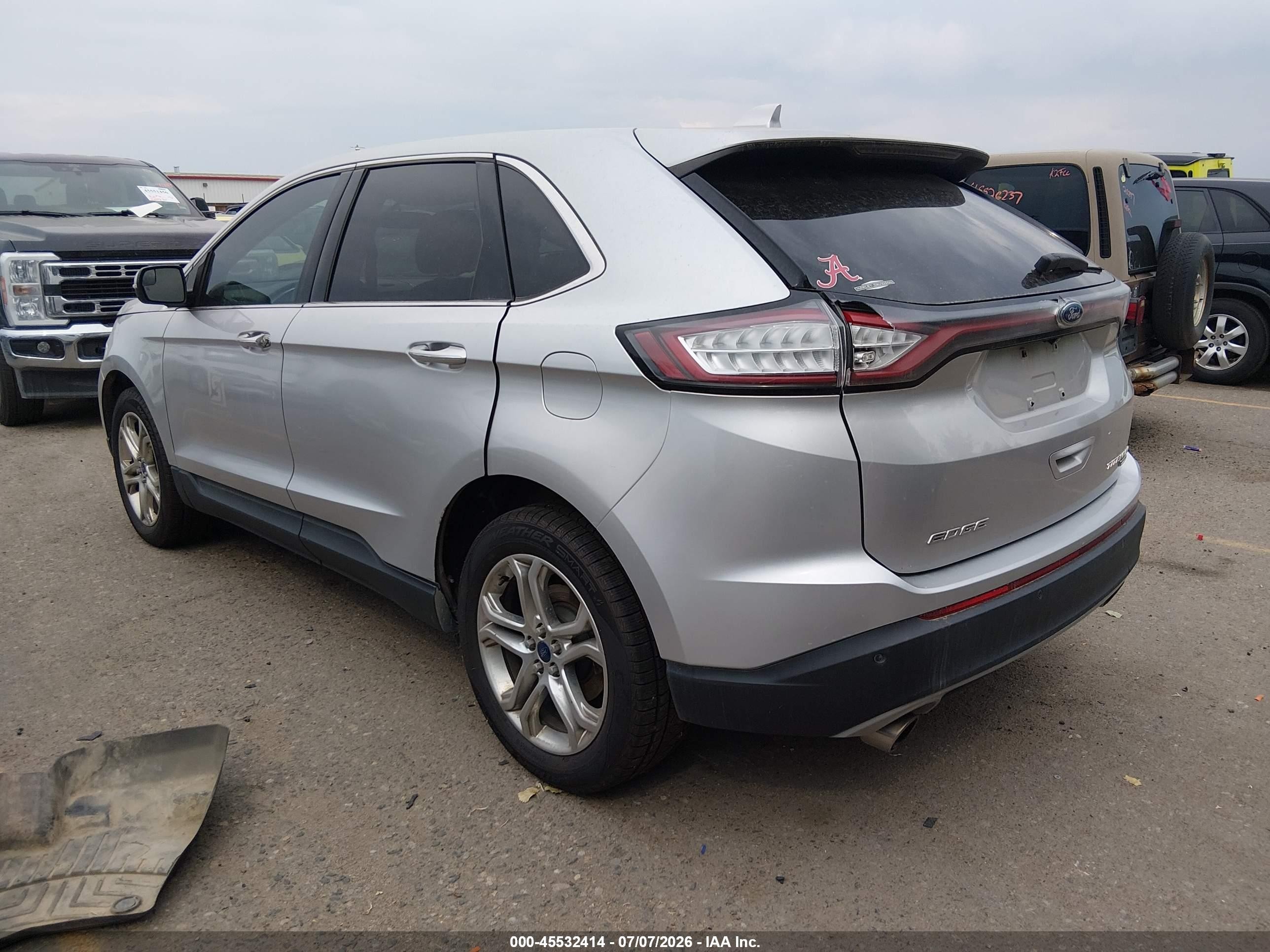 2015 Ford Edge Titanium Silver vin: 2FMTK4K91FBB30916