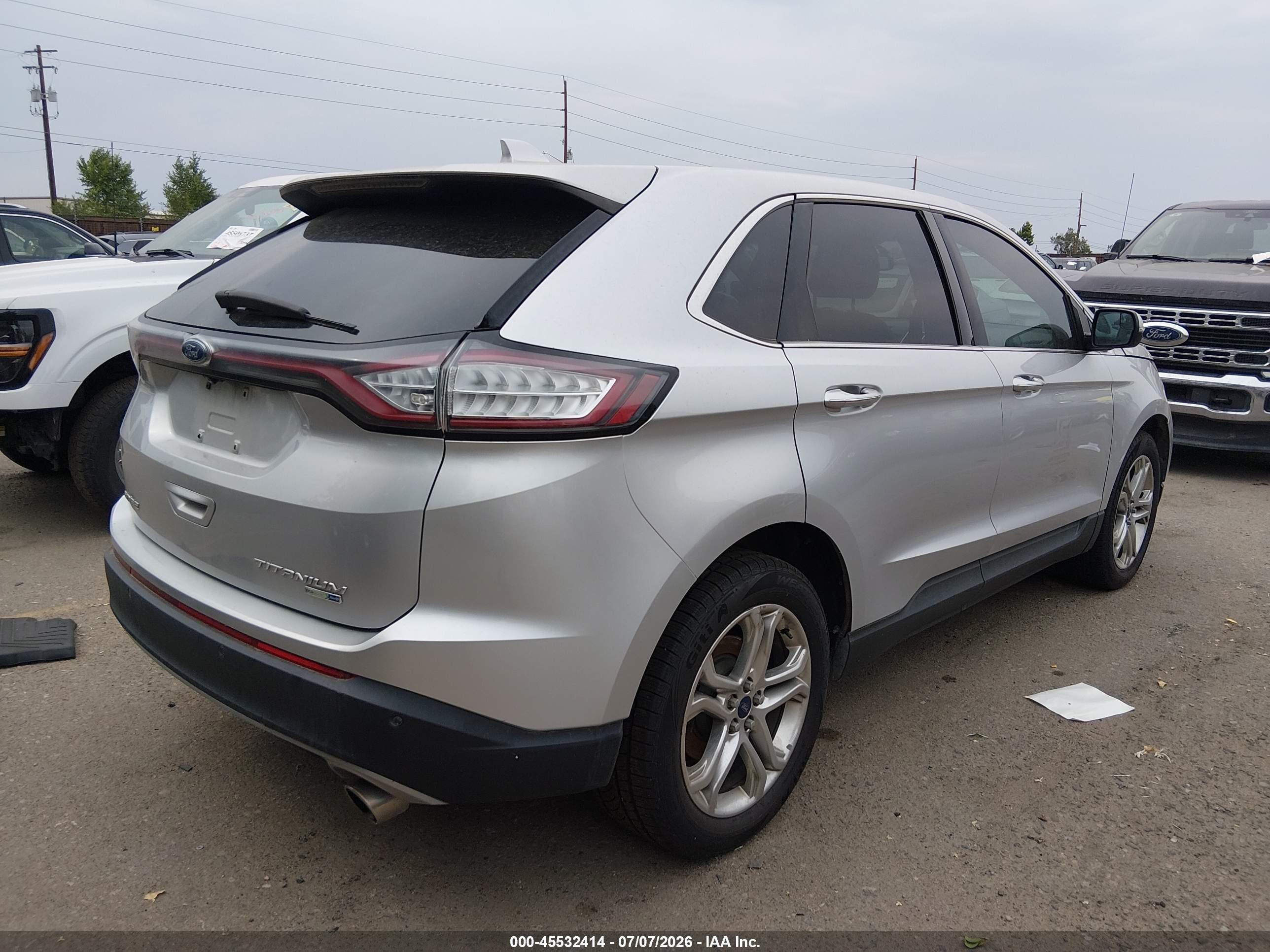 2015 Ford Edge Titanium Silver vin: 2FMTK4K91FBB30916