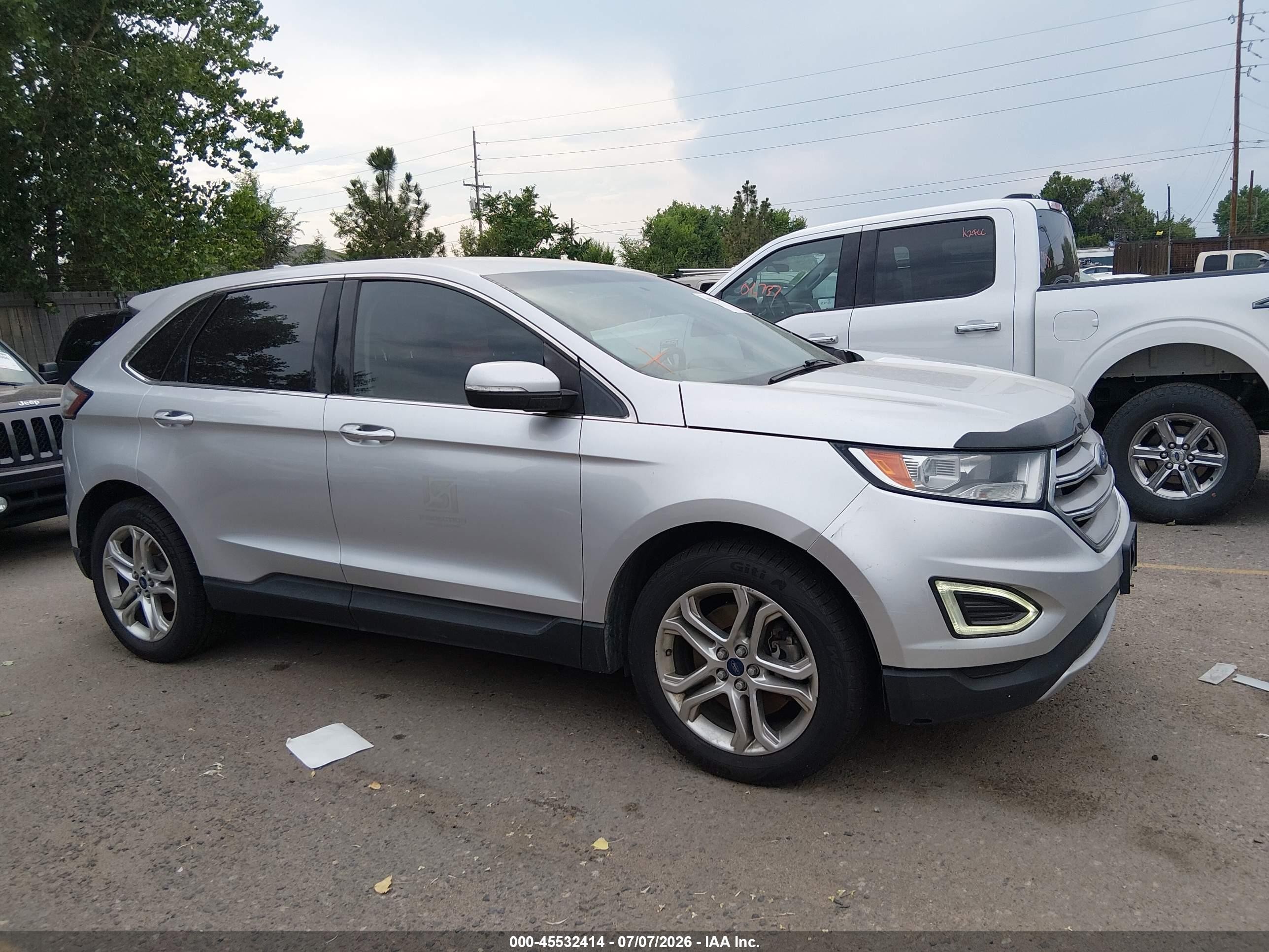 2015 Ford Edge Titanium Silver vin: 2FMTK4K91FBB30916