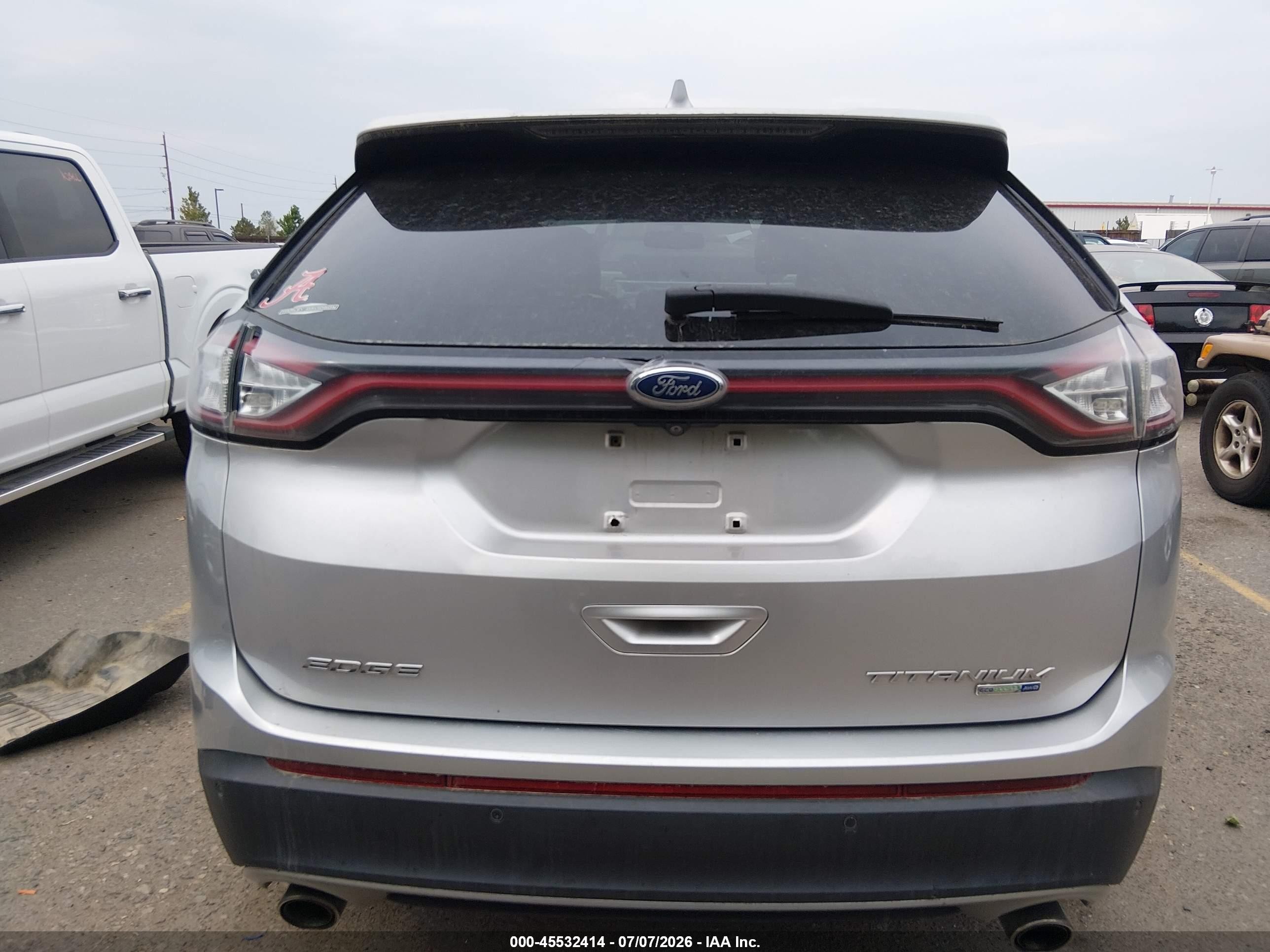 2015 Ford Edge Titanium Silver vin: 2FMTK4K91FBB30916