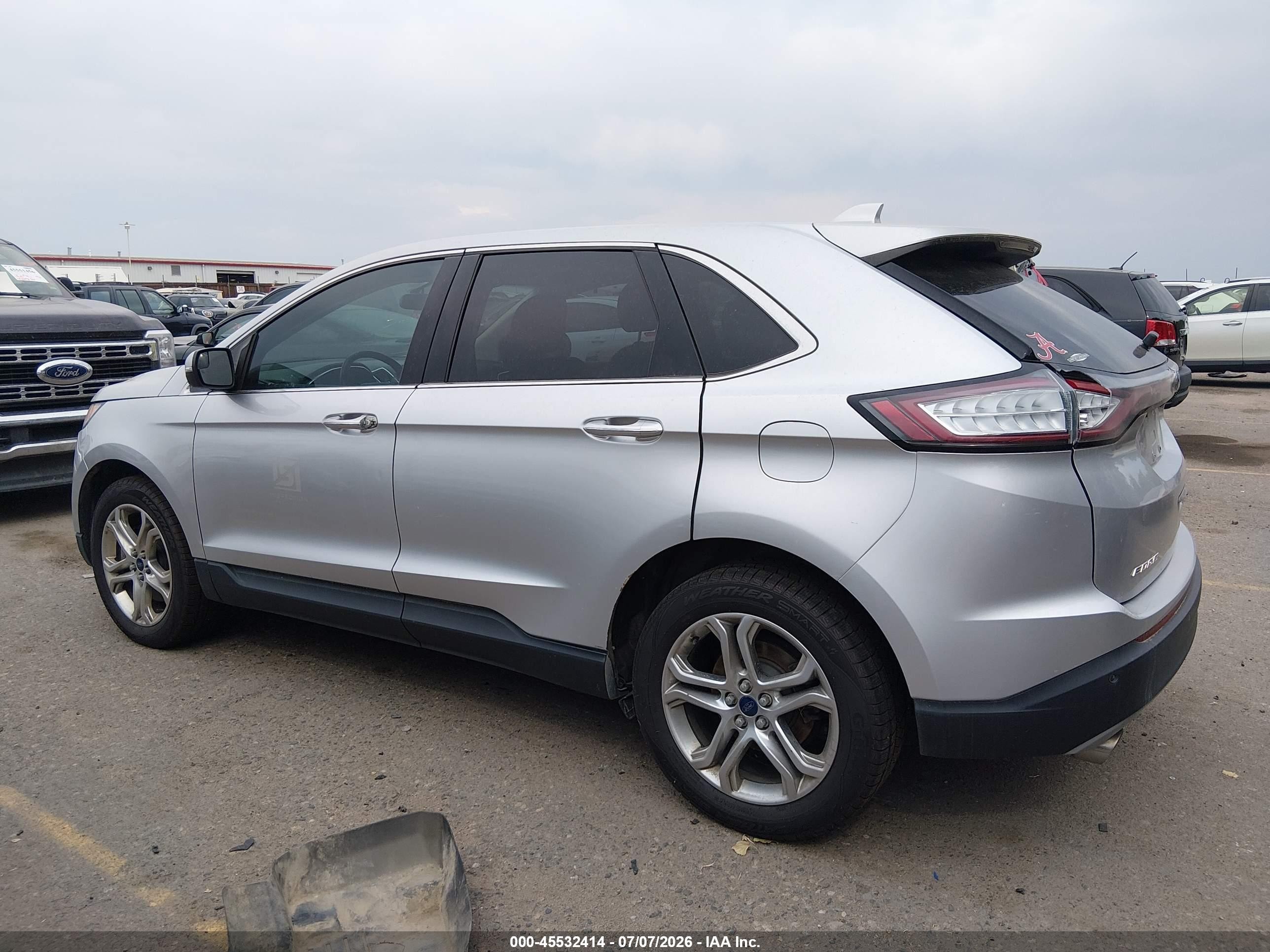2015 Ford Edge Titanium Silver vin: 2FMTK4K91FBB30916
